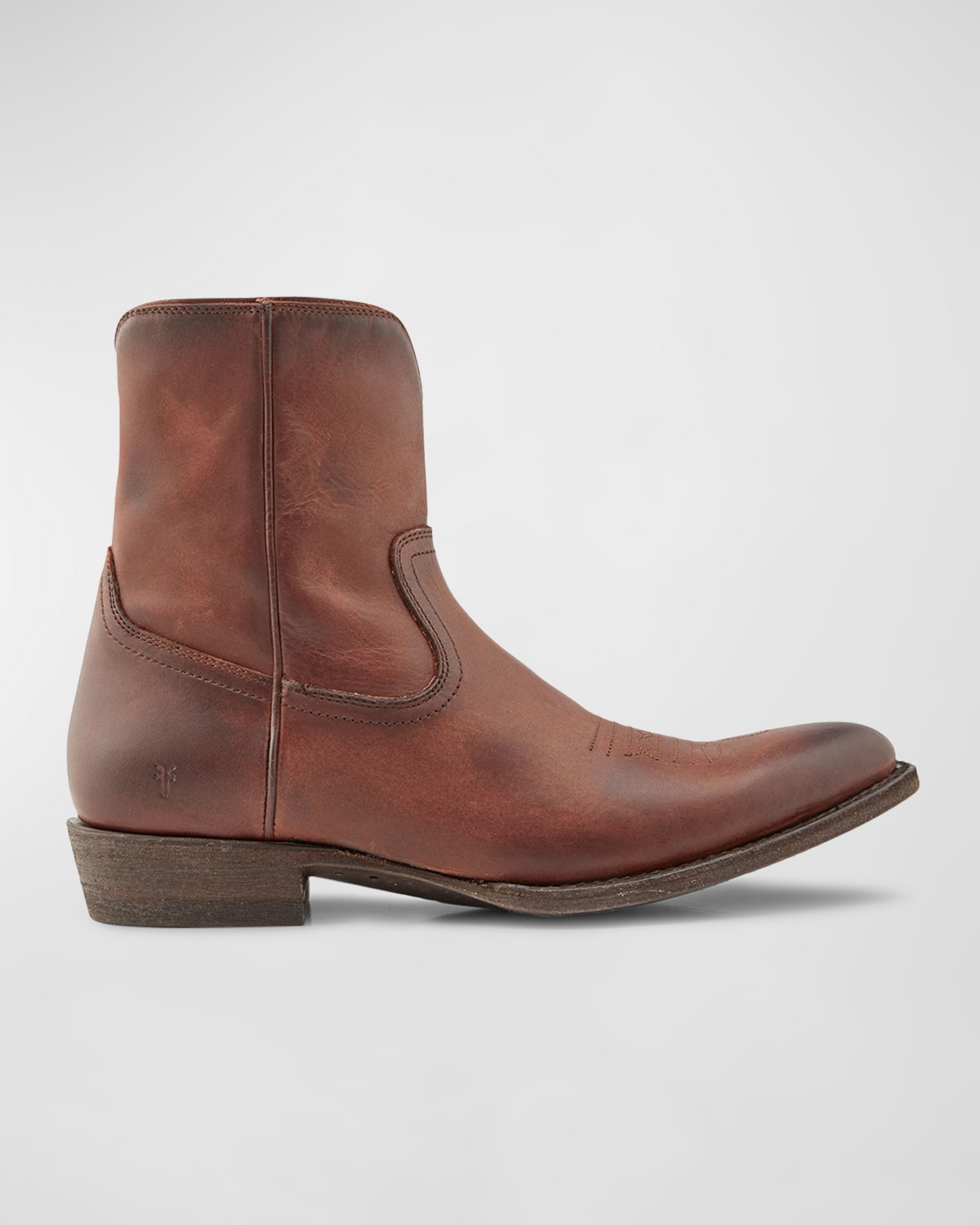 Shop Frye Men's Austin Side-zip Leather Boots In Cognac