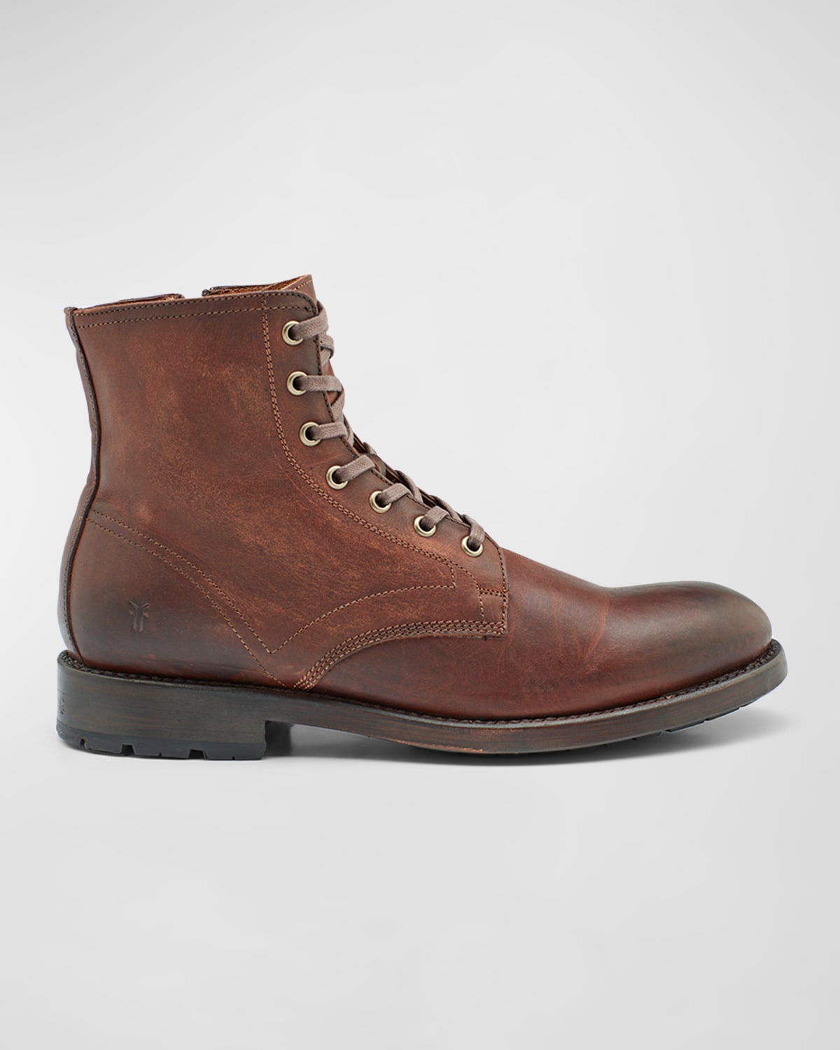Shop Frye Men's Bowery Lace-up Leather Boots In Cognac