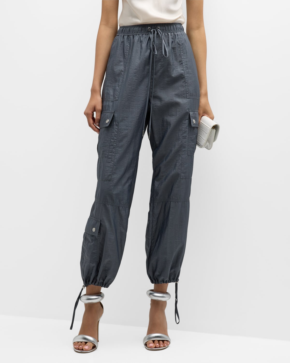 Cinq À Sept Nitsan Tie-cuff Cargo Pants In Shadow