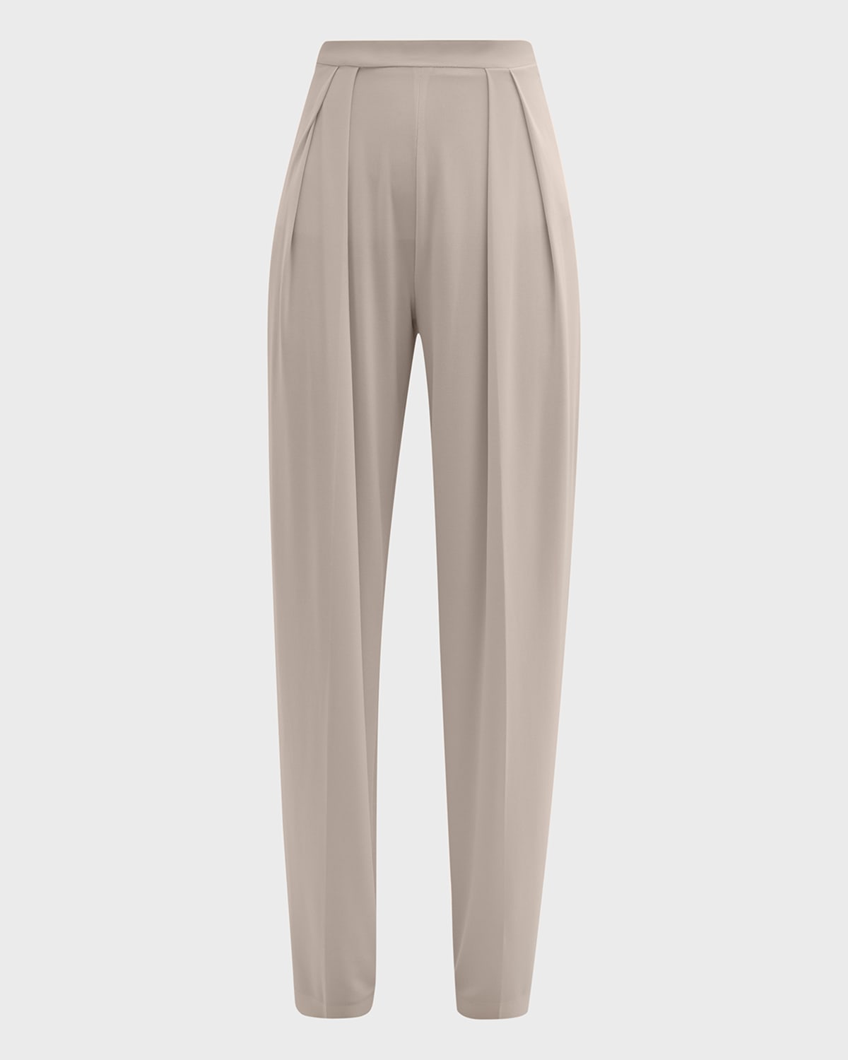 Norma Kamali Pleated Jersey Suit Trousers In Bone