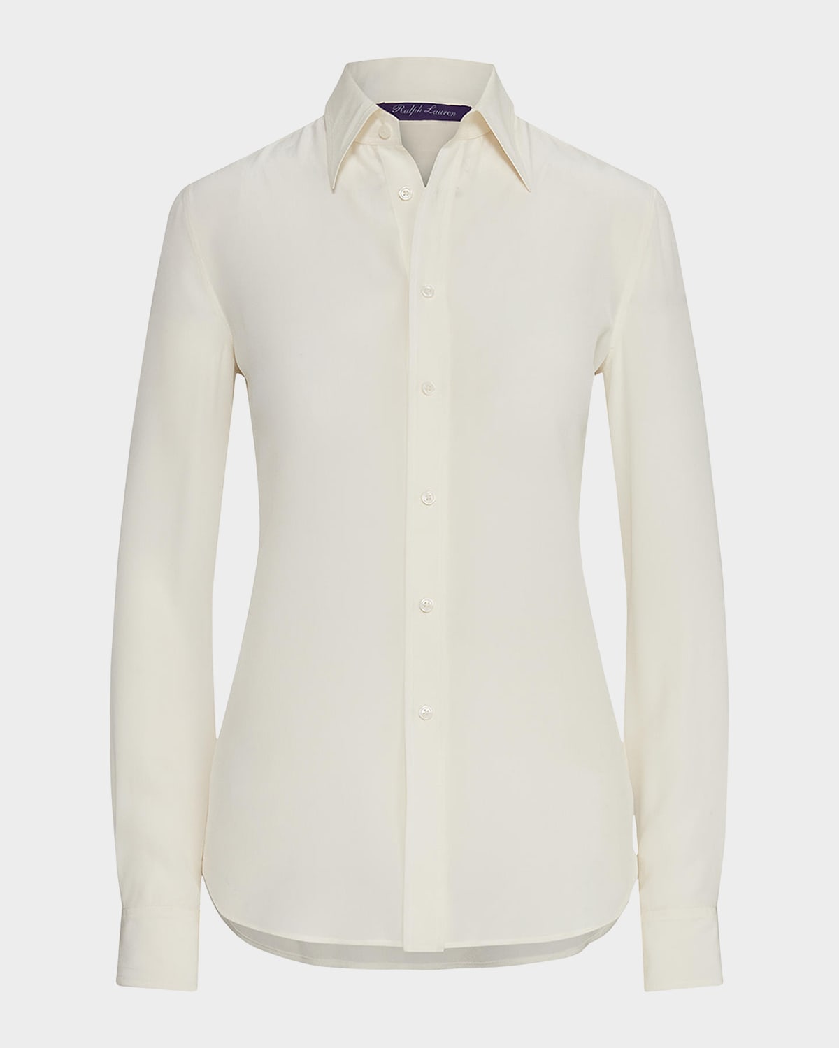 Hailey Silk Long-Sleeve Collared Shirt