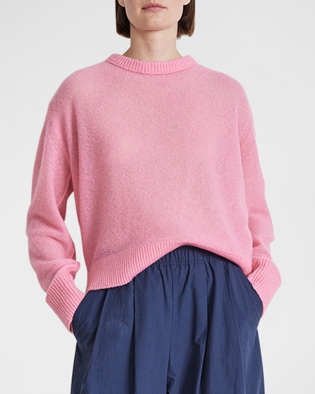 Apiece Apart Lightweight Crewneck Cashmere-Silk Sweater
