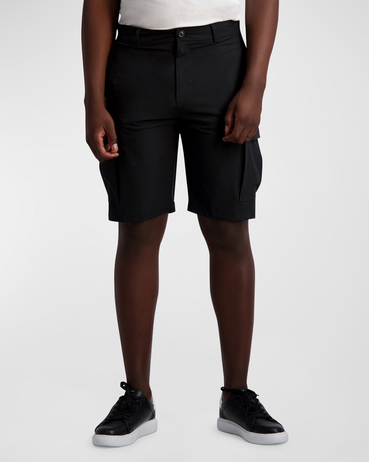 Karl Lagerfeld Stretch Cargo Shorts In Black