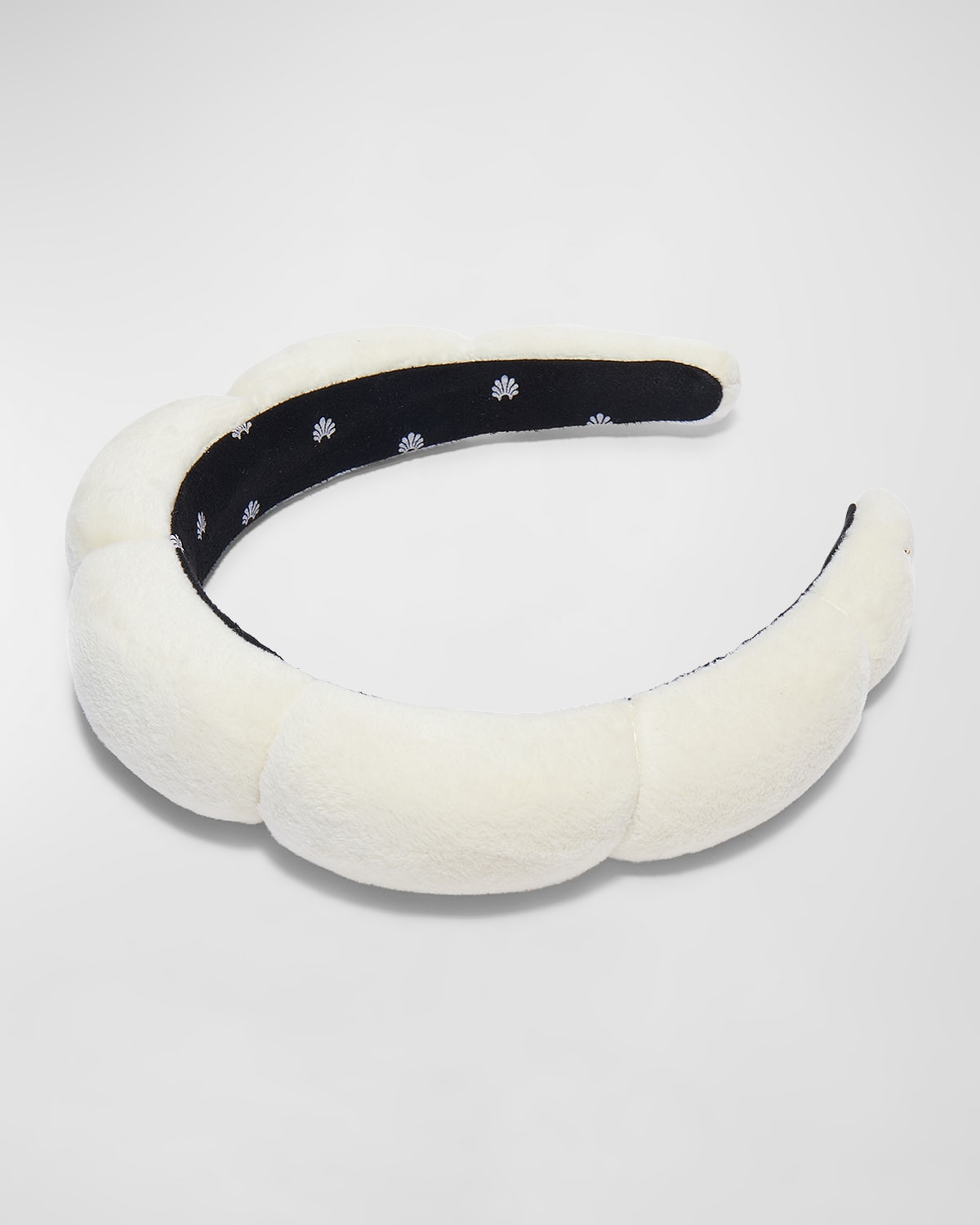 Lele Sadoughi Velvet Scalloped Headband In Latte