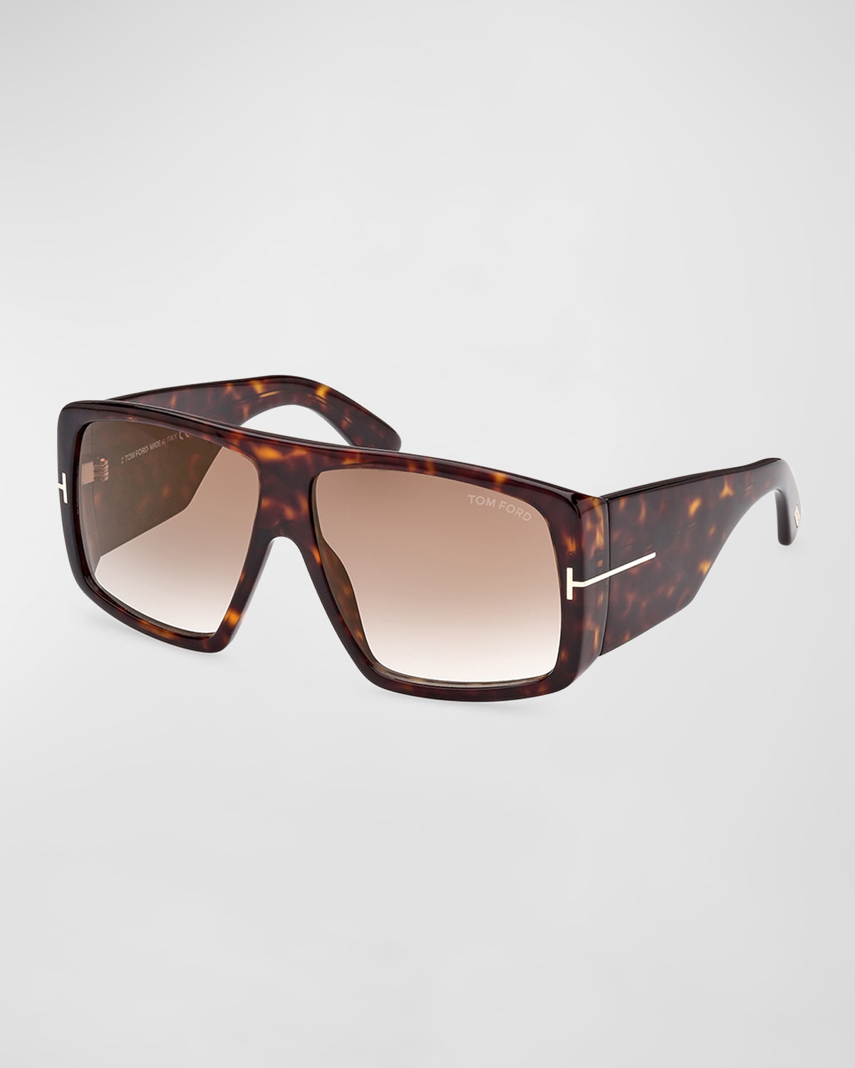Tom Ford Raven Square Havana Acetate Sunglasses In Brown