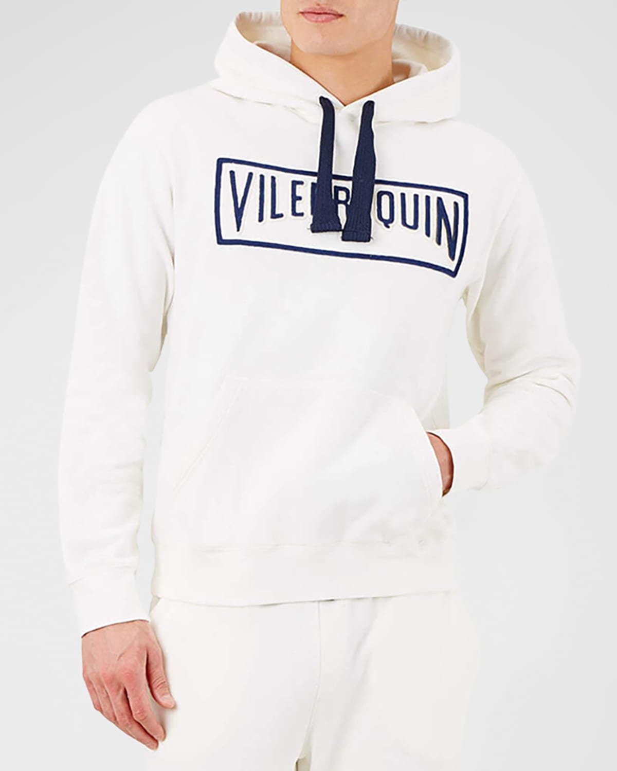 Shop Vilebrequin Men's Light Fleece Logo Hoodie In Off White