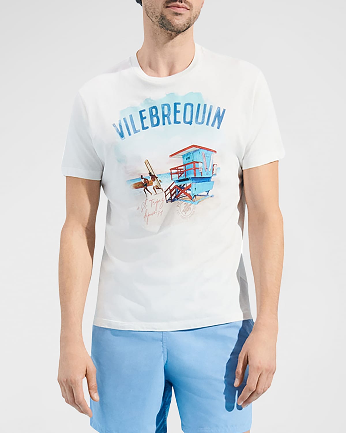 Shop Vilebrequin Men's Malibu Graphic T-shirt In Off White