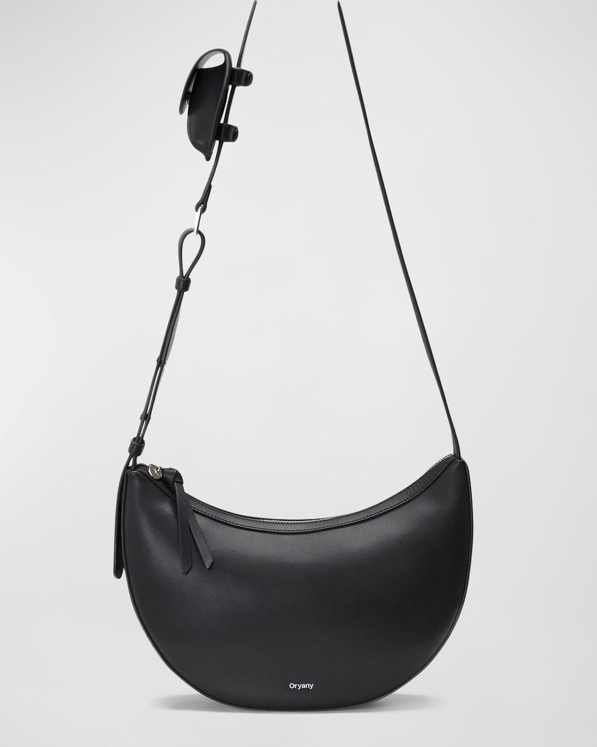 Oryany Rookie Half-moon Leather Crossbody Bag In Black