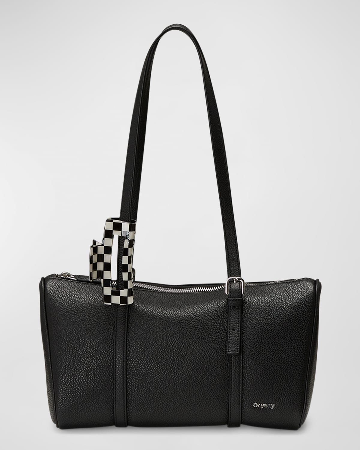 Oryany Connie Zip Leather Shoulder Bag In Black