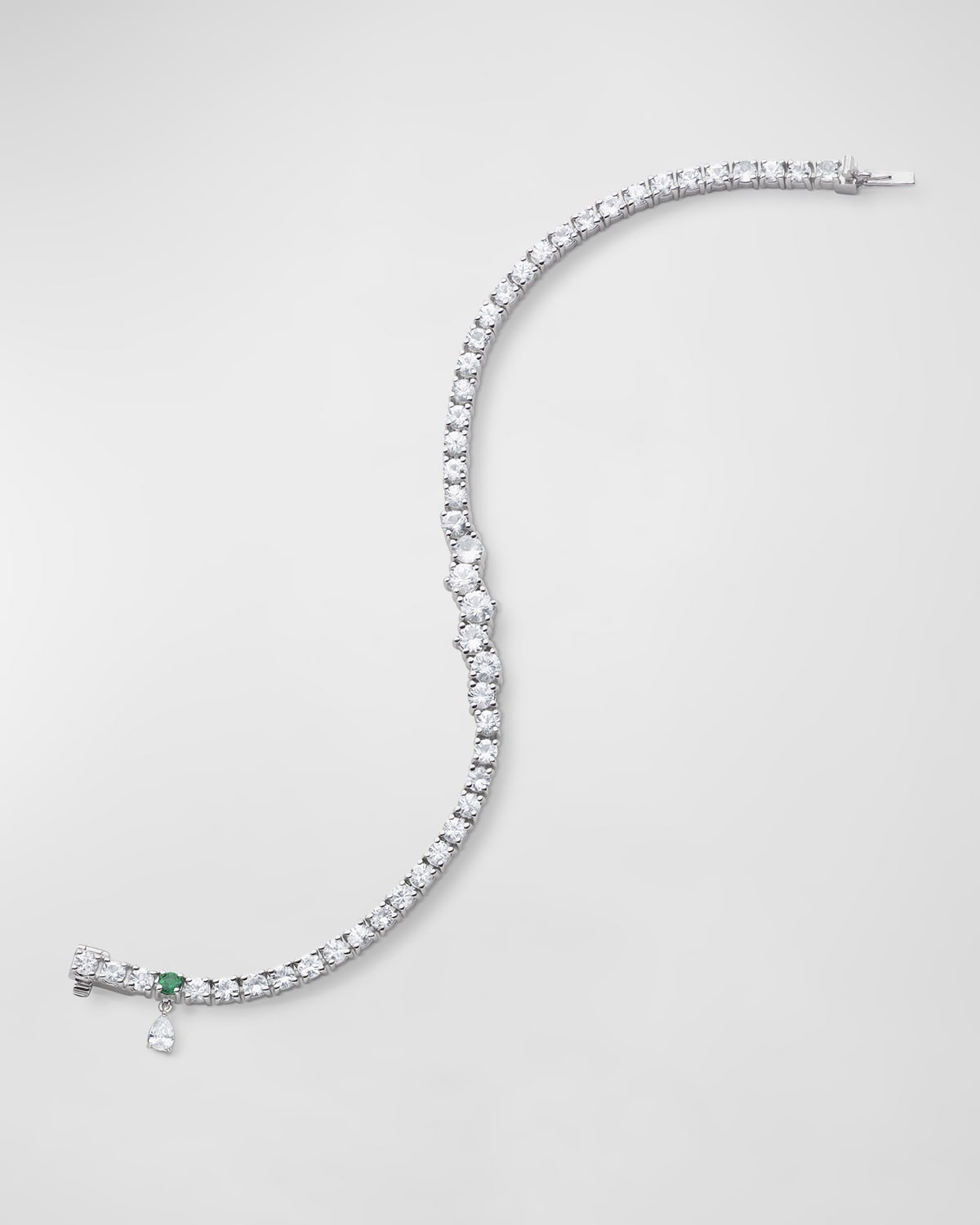 Sterling Silver Sapphire and Emerald Tennis Bracelet