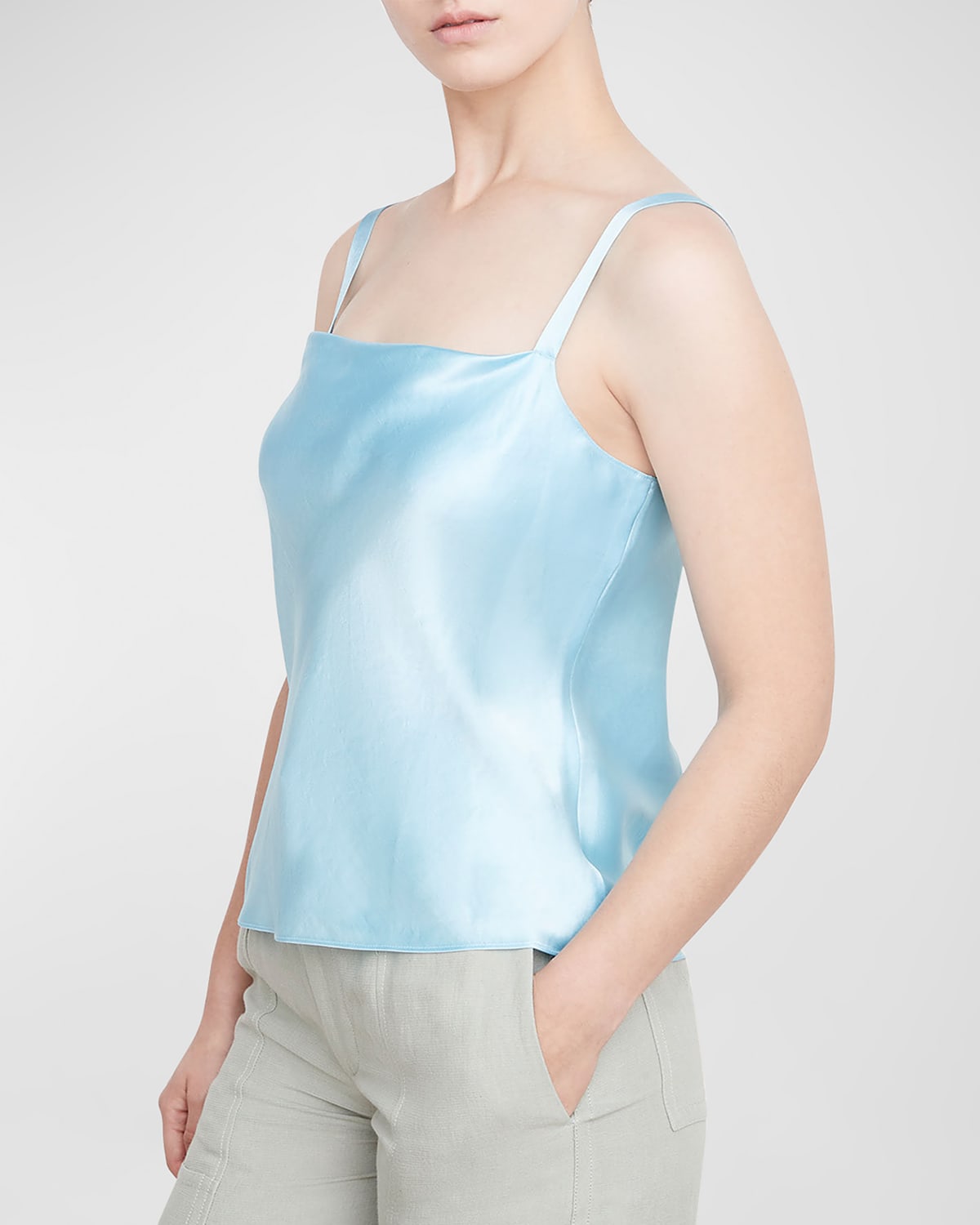 Vince Cowl Neck Cami In Lt Lagoon