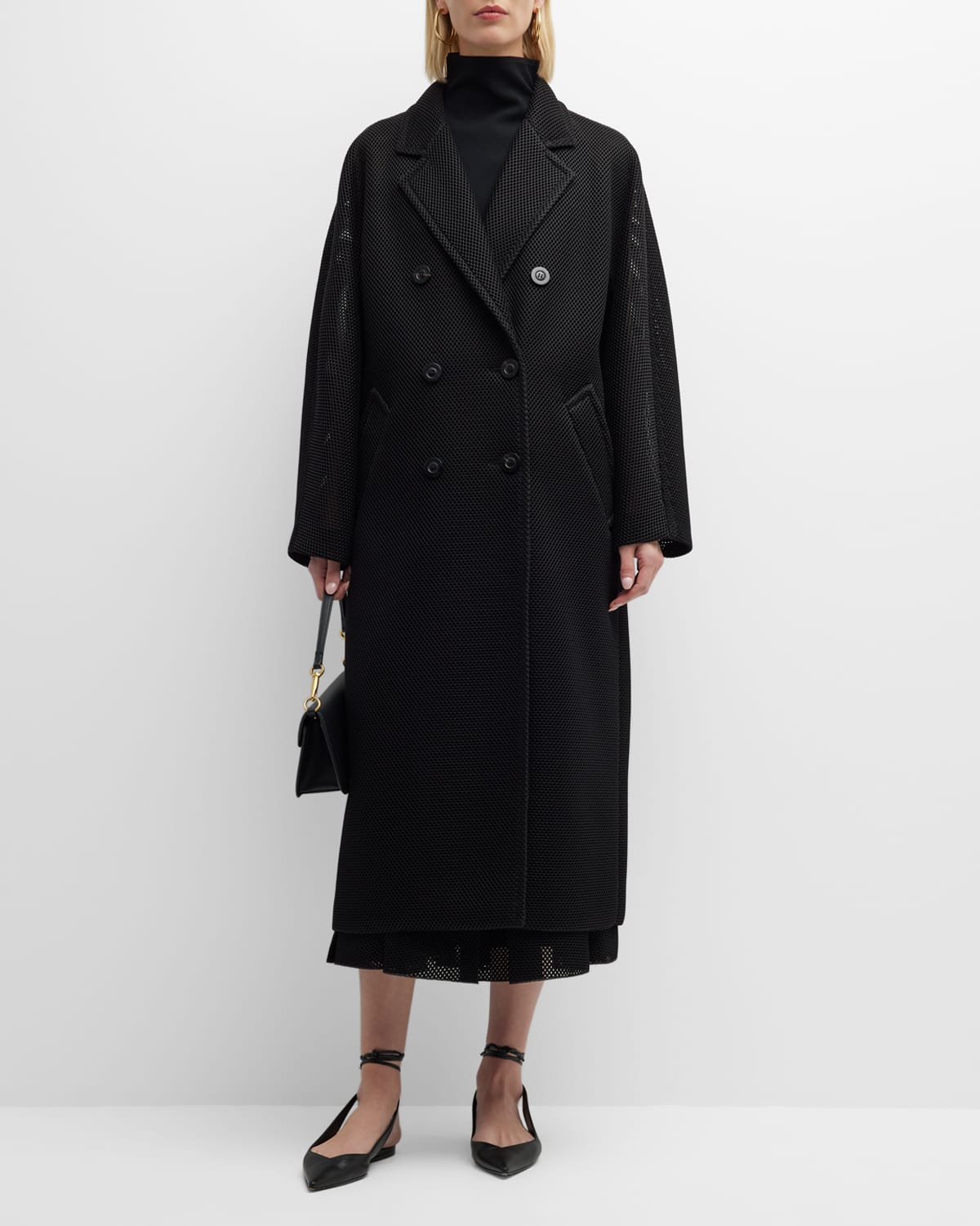 Shop Max Mara Madame Double-breasted Oversized Coat In Black