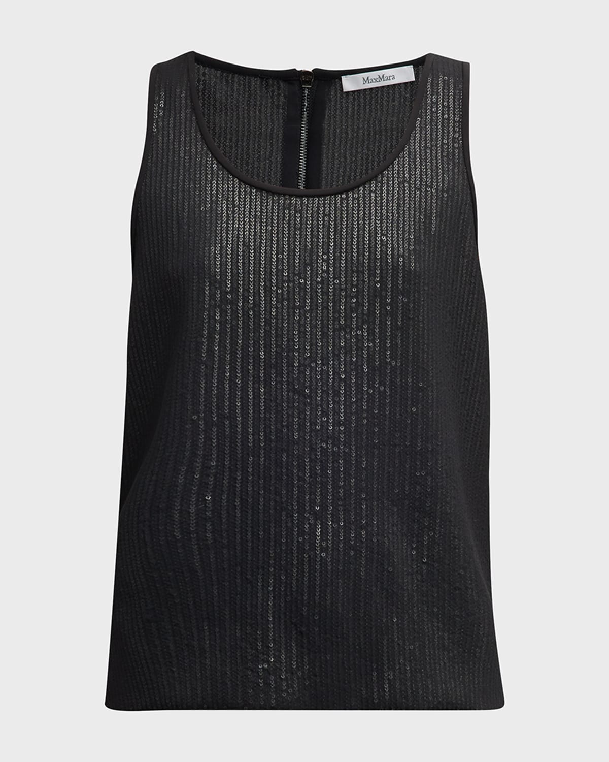 MAX MARA PISTOIA SEQUIN SCOOP-NECK TANK TOP