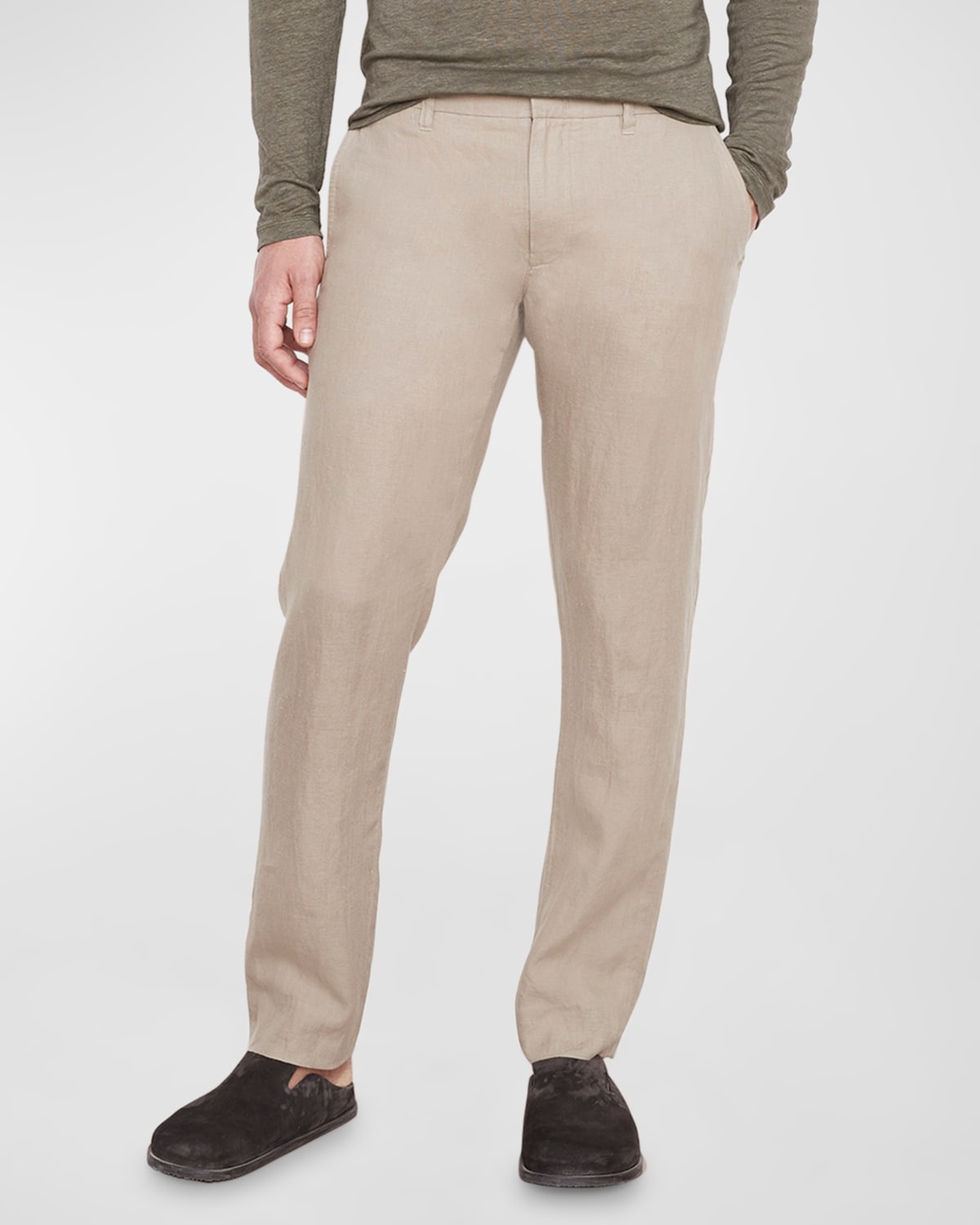 Vince Men's Griffith Relaxed Hemp Trousers In Dk Taupe