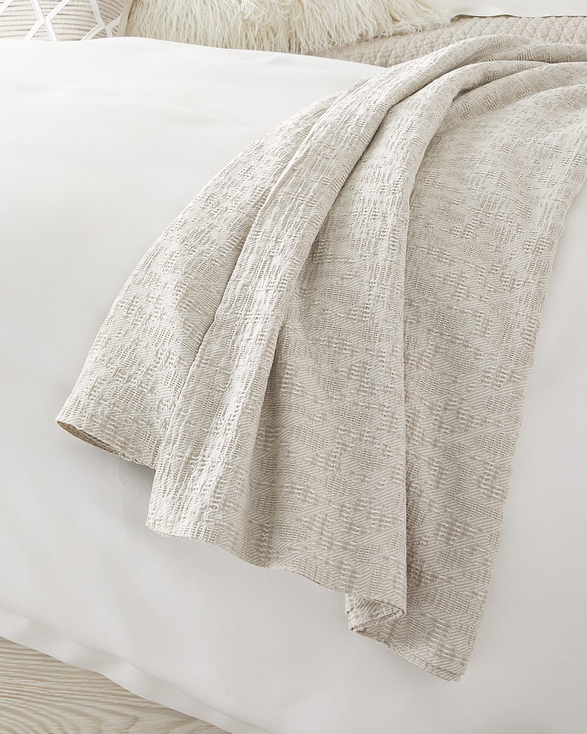 Lili Alessandra River Cotton-linen Queen Blanket