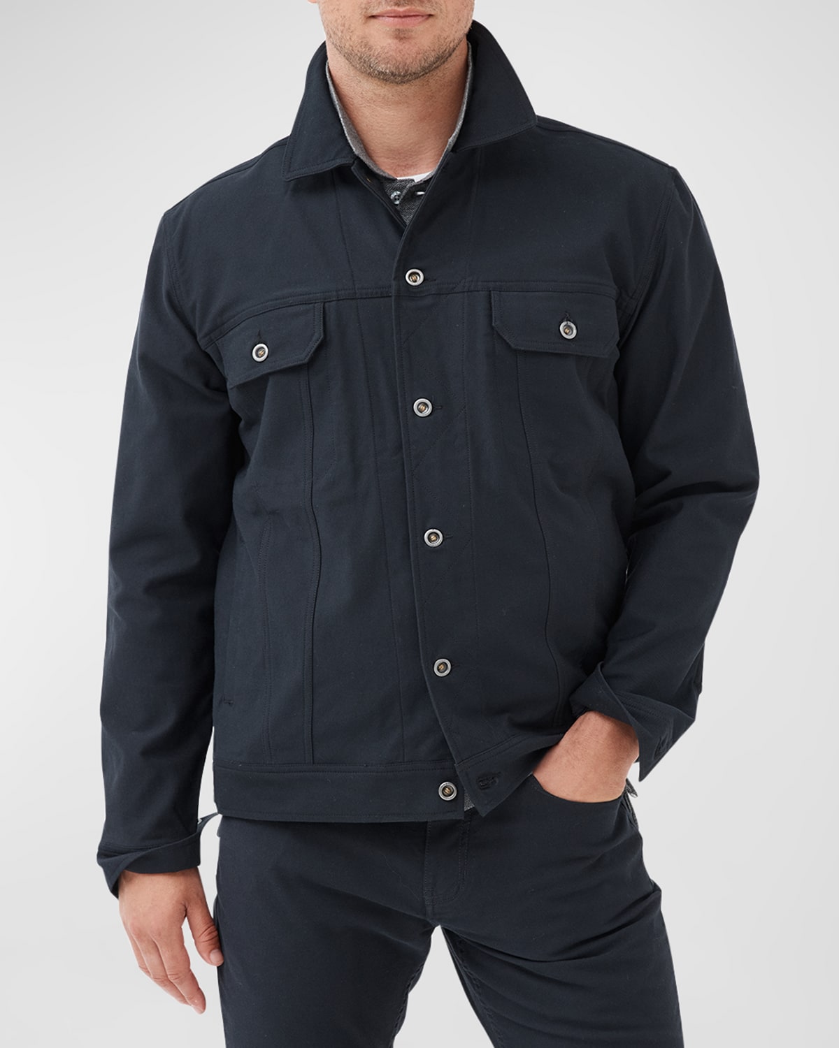 Shop Rodd & Gunn Men's Raymonds Gap Trucker Jacket In Midnight