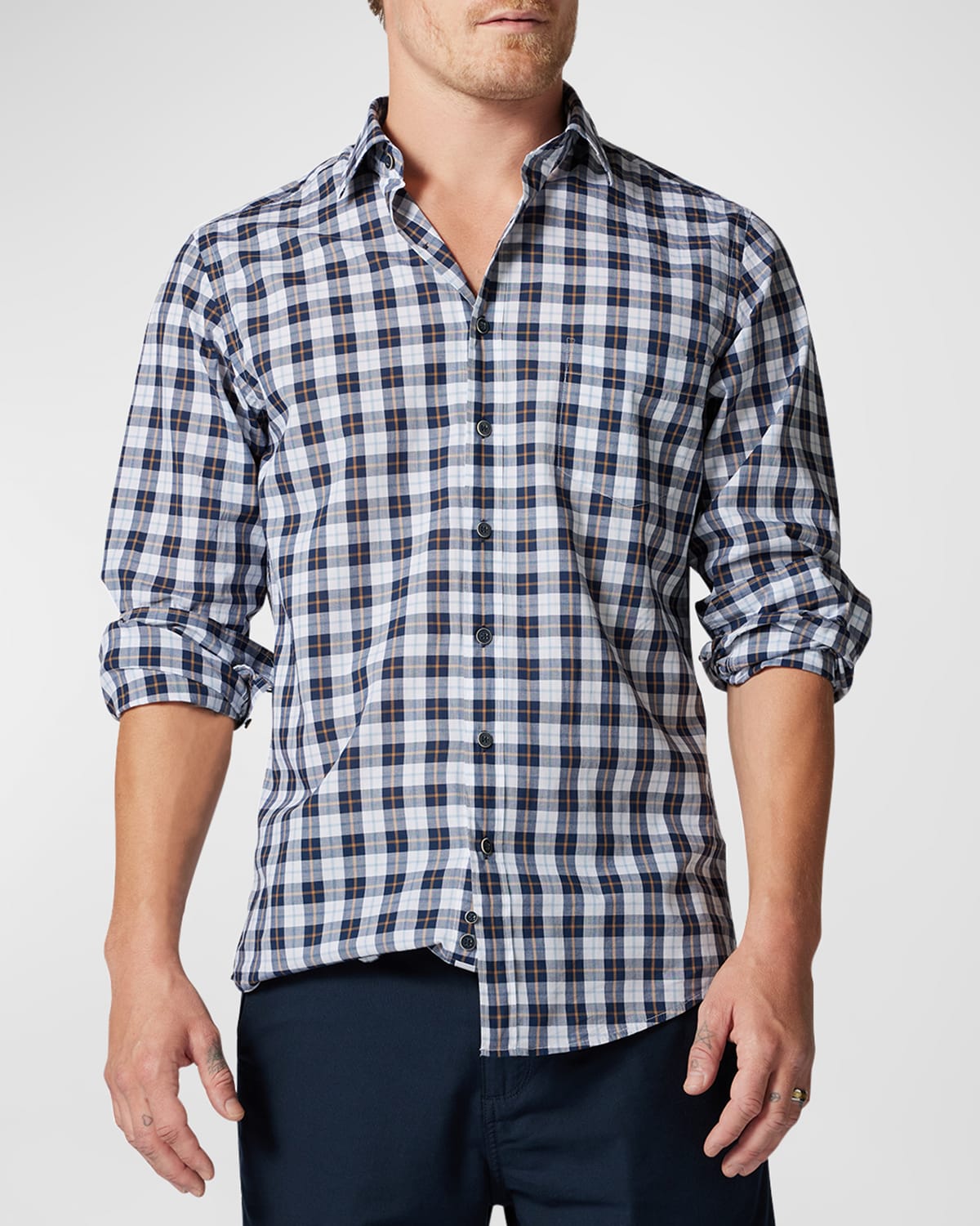 Rodd & Gunn Mount Albert Long Sleeve Sports Fit Shirt In Nautical