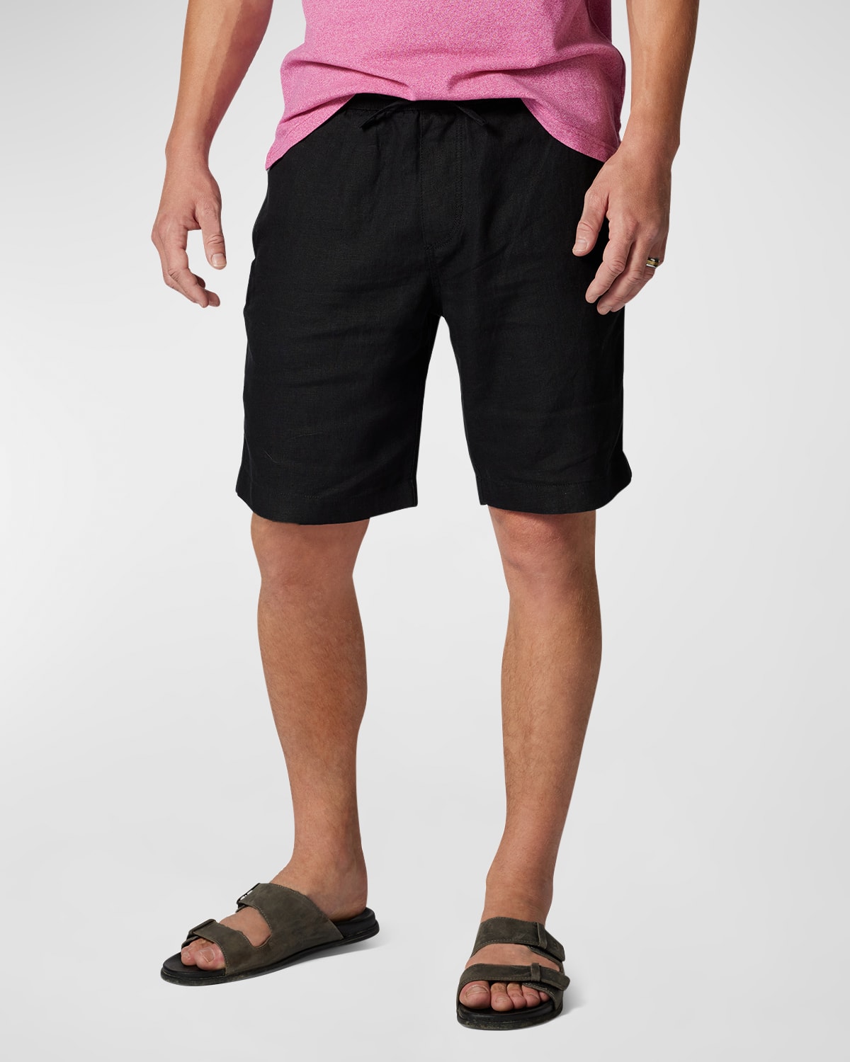 Rodd & Gunn Men's Linen Resort Drawstring Shorts In Nero