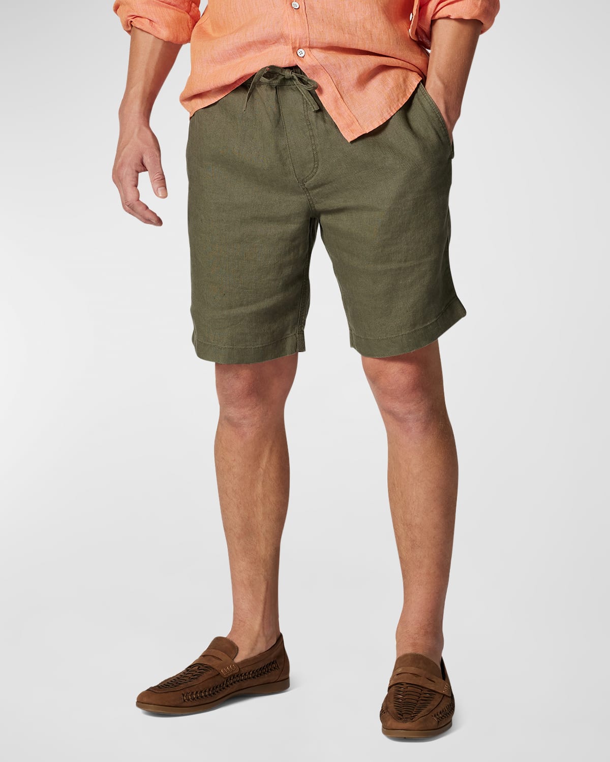 Rodd & Gunn Men's Linen Resort Drawstring Shorts In Olive