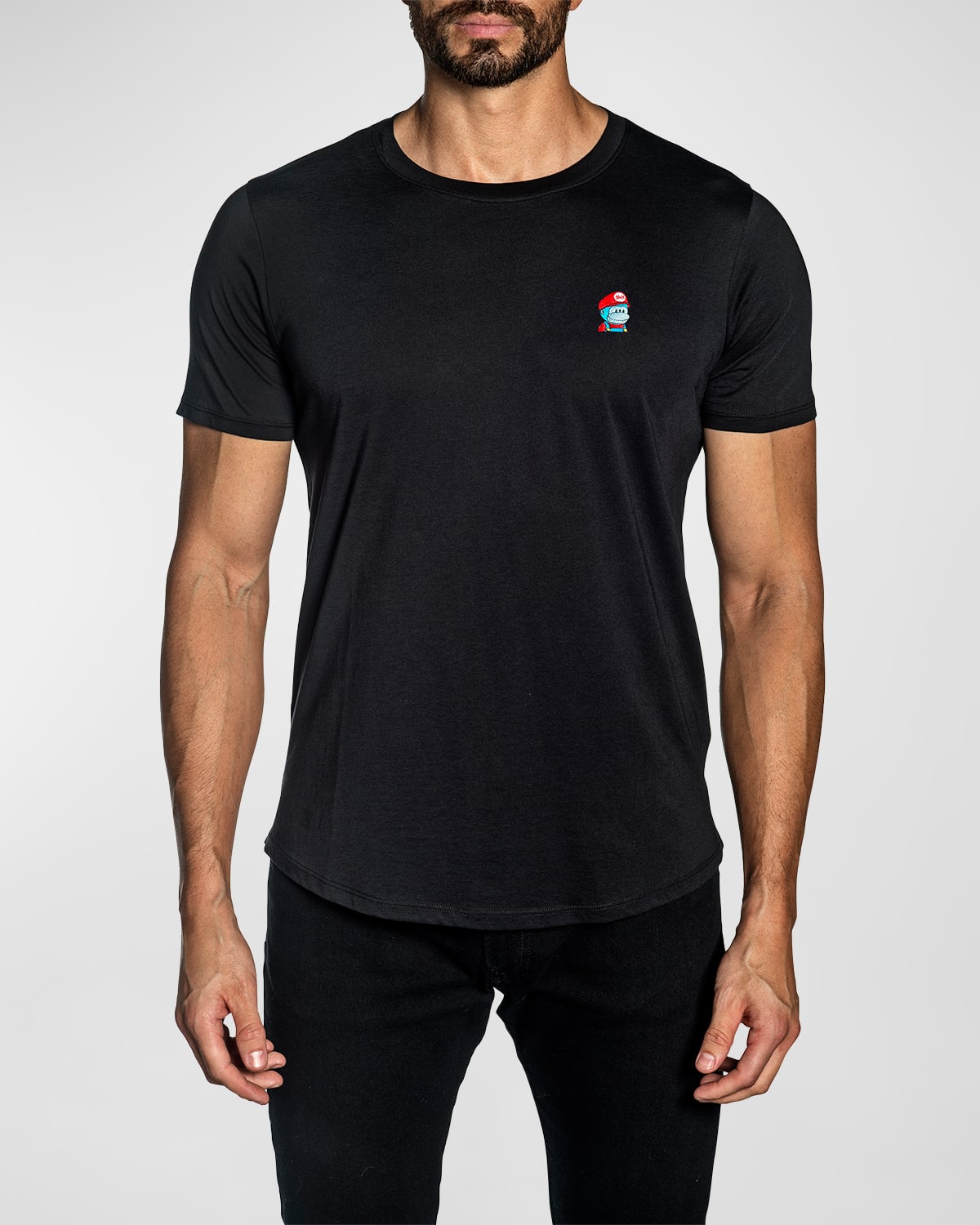 Jared Lang Men's Nft Embroidered Pima Cotton T-shirt In Black