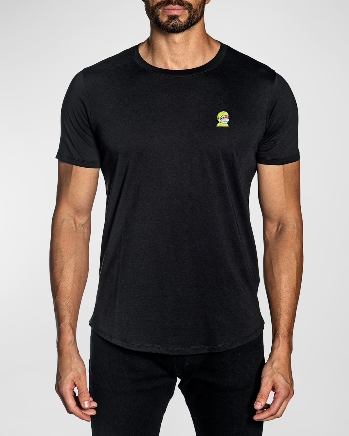 Jared Lang Men's Nft Embroidered Pima Cotton T-shirt In Black