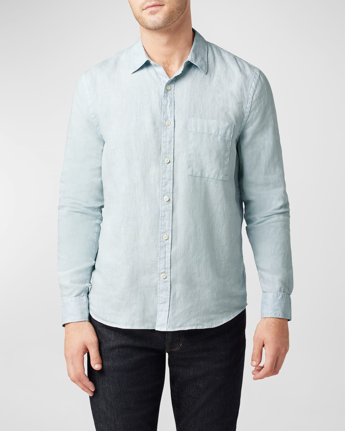 Men's Solid Linen Sport Shirt