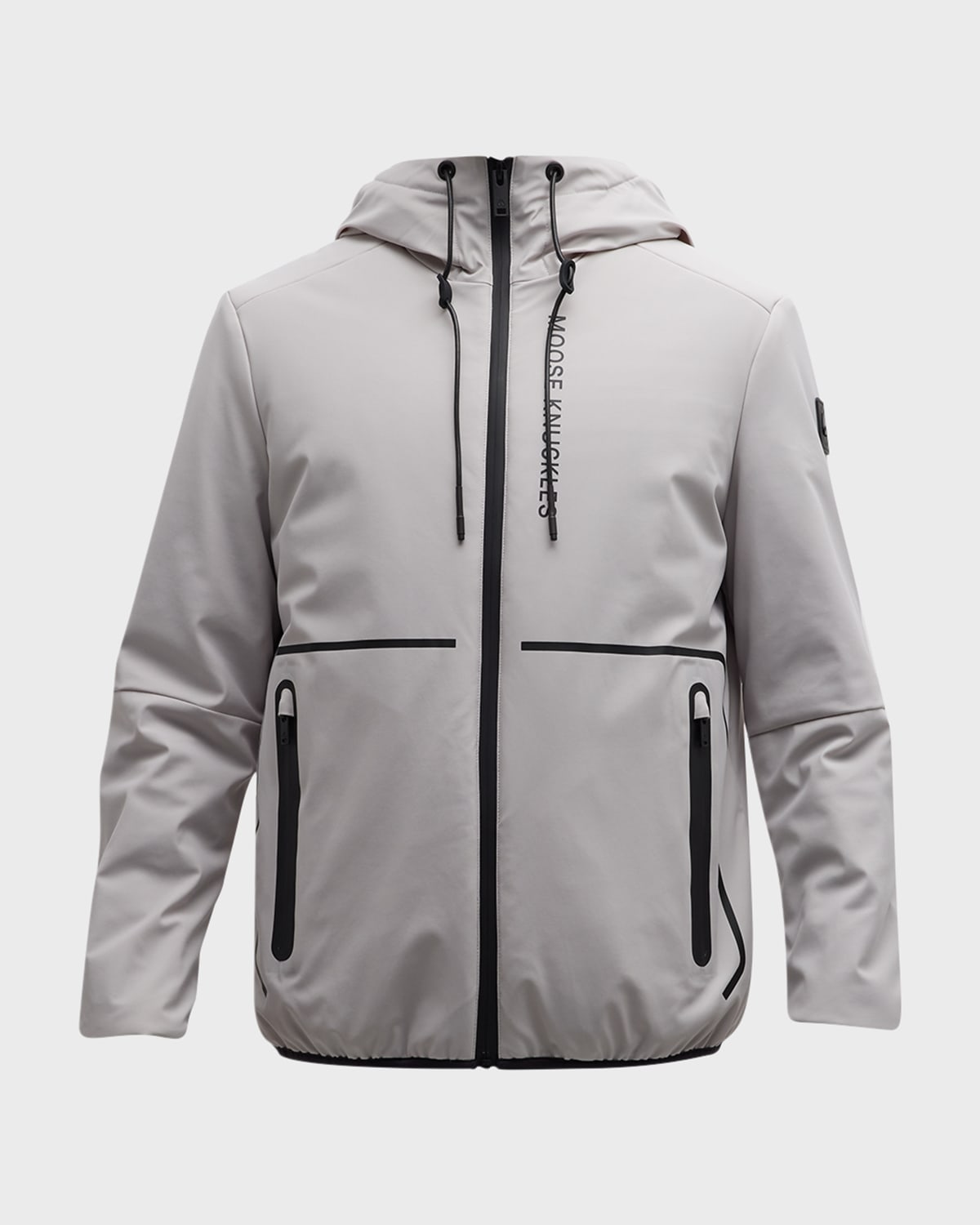 Moose Knuckles Grayton Logo-print Zip-fastening Jacket In Milky Way
