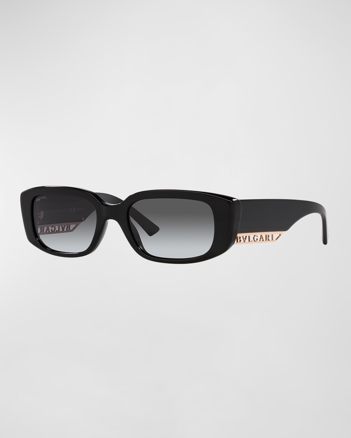 BVLGARI Logo Acetate & Plastic Rectangle Sunglasses
