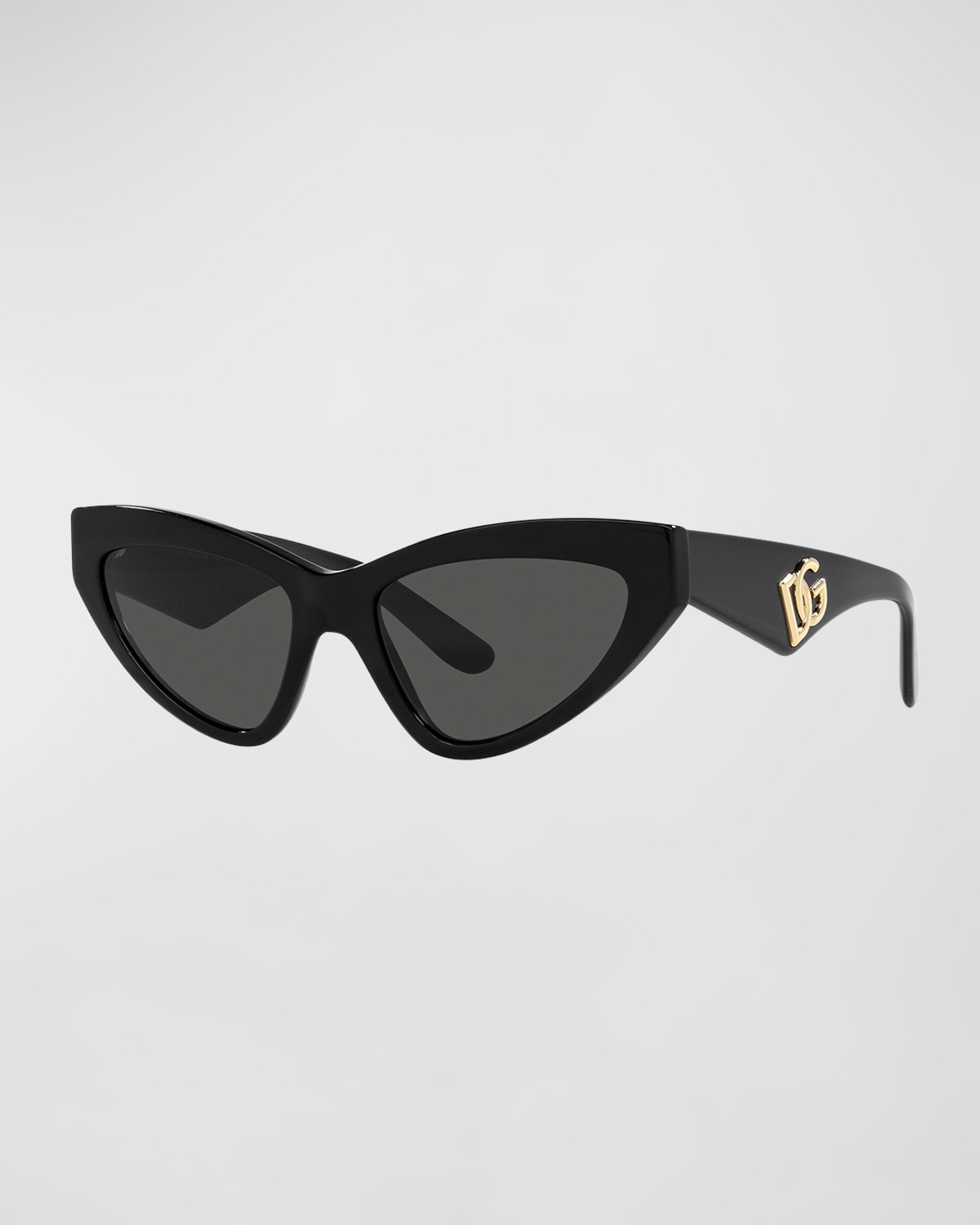 Dolce & Gabbana Dg Angular Acetate & Plastic Cat-eye Sunglasses In Black