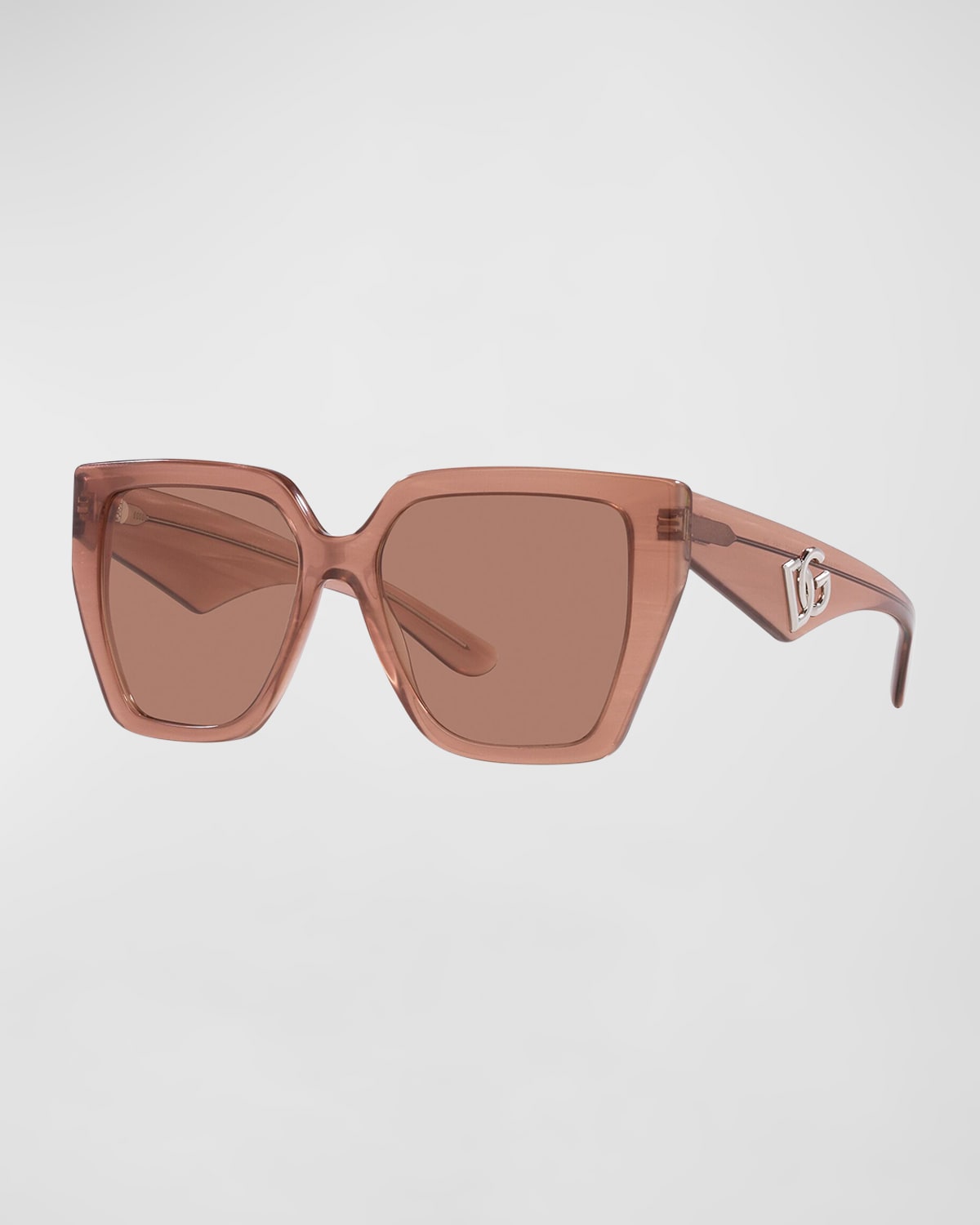 Dolce & Gabbana Oversized Acetate Cat-eye Sunglasses In Dark Brown