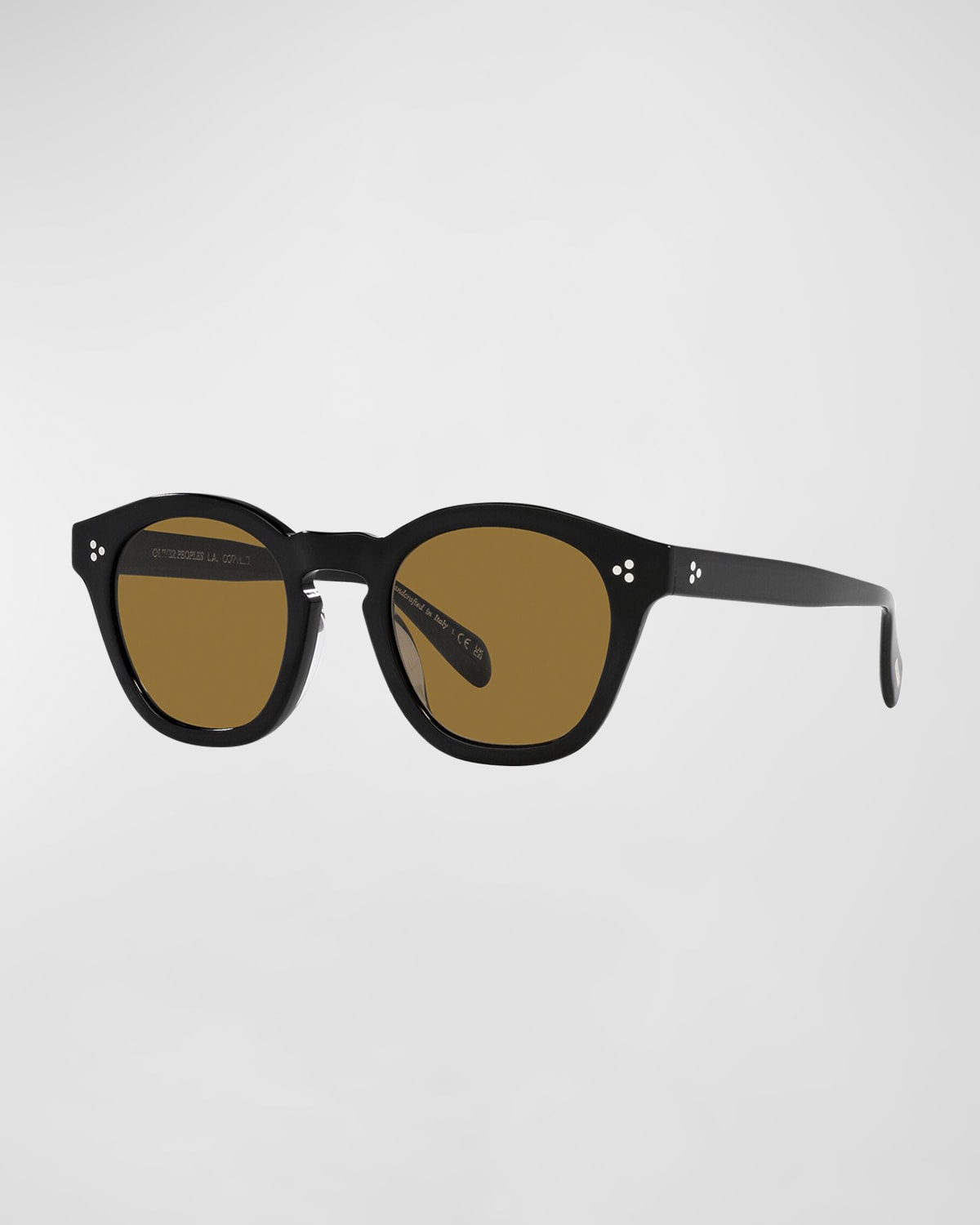 Oliver Peoples Boudreau L. A. Round Acetate & Plastic Sunglasses In Black