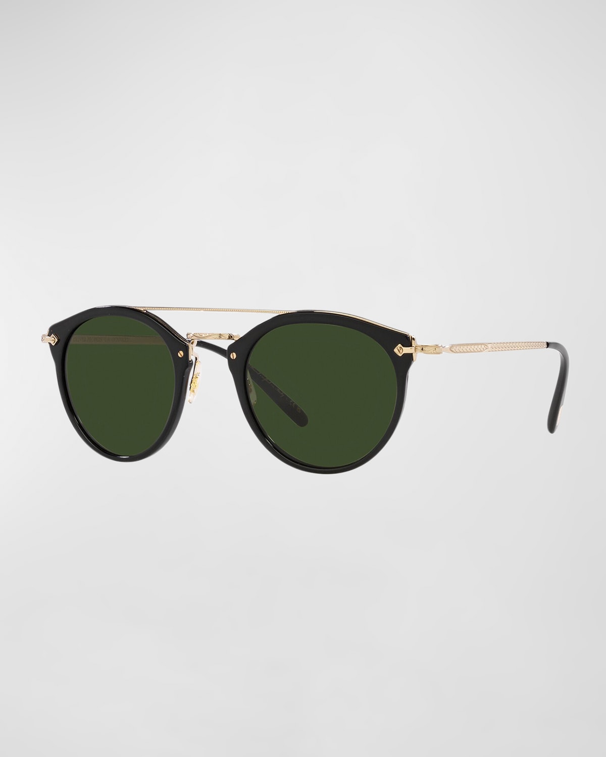 Oliver Peoples Remick Round Acetate & Plastic Aviator Sunglasses In Black