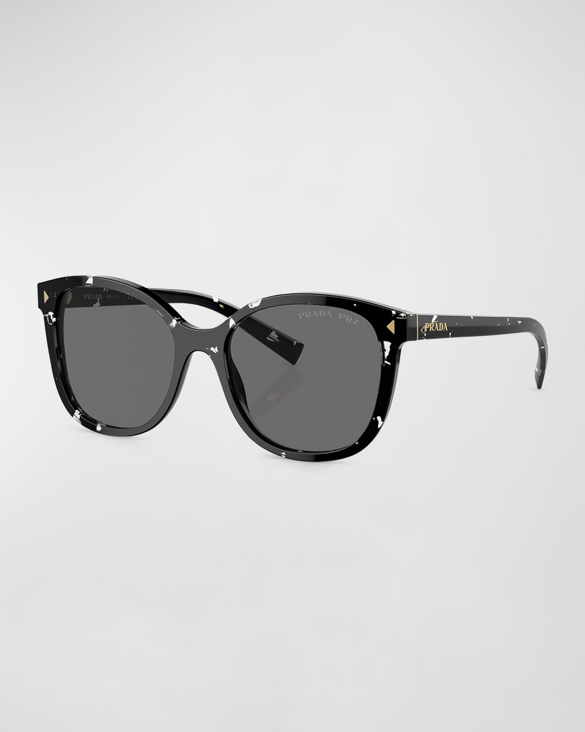 Shop Prada Pr 22zs Logo Square Acetate Sunglasses In Black Tort