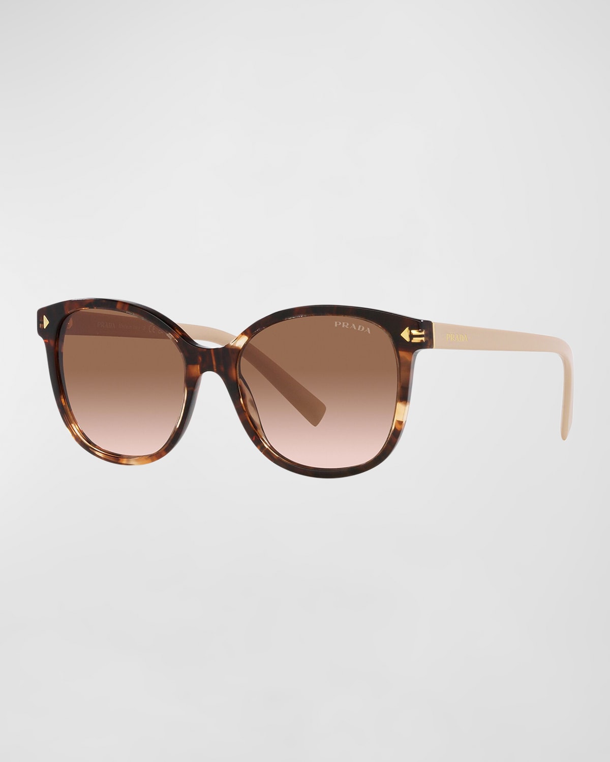 Prada Pr 22zs Two-tone Square Acetate Sunglasses In Brown Tort