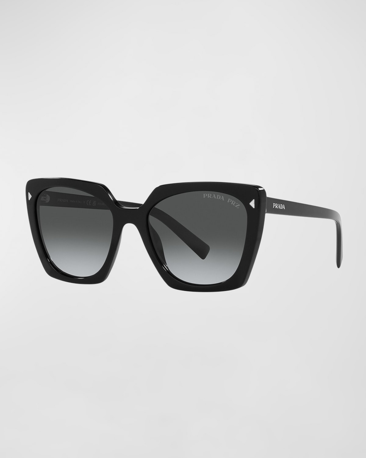 Prada Logo Square Acetate Sunglasses In Black