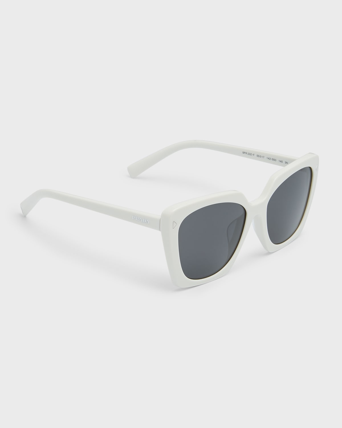 Shop Prada Logo Square Acetate Sunglasses In Bone