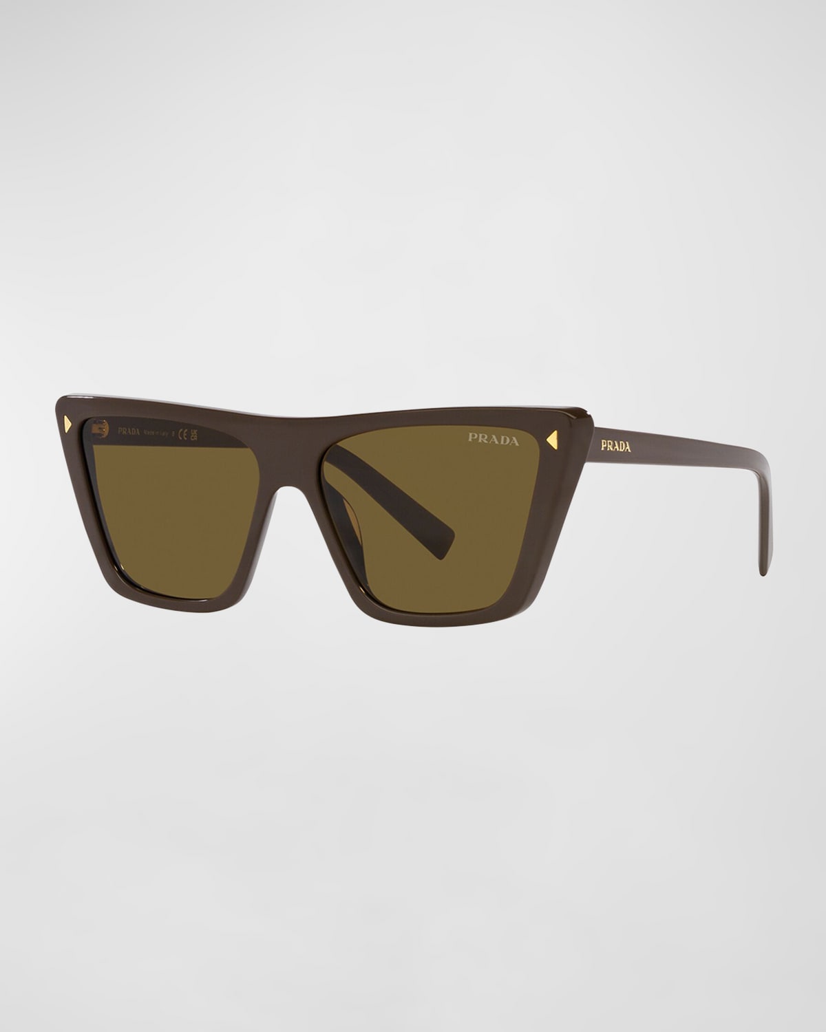 Shop Prada Polarized Logo Acetate Butterfly Sunglasses In Black