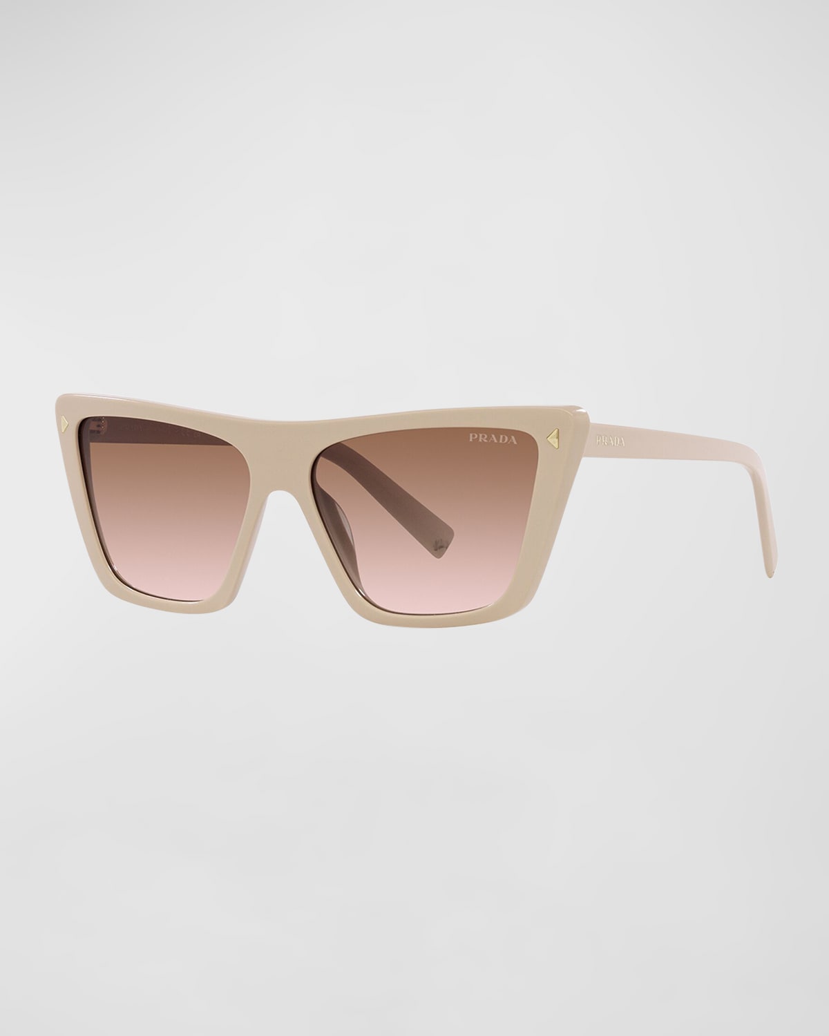 Shop Prada Polarized Logo Acetate Butterfly Sunglasses In Brown Grad