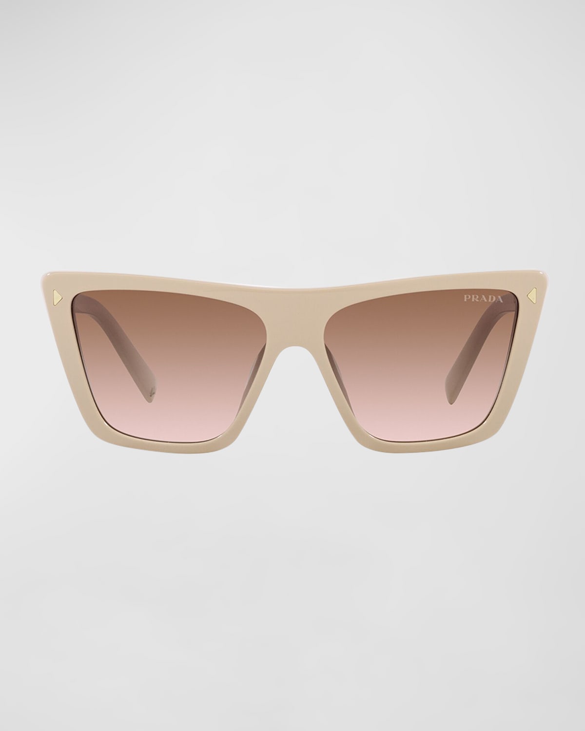 Prada Womens Tan Pr 21zs Branded-arm Butterfly-frame Acetate Sunglasses In Brown Grad
