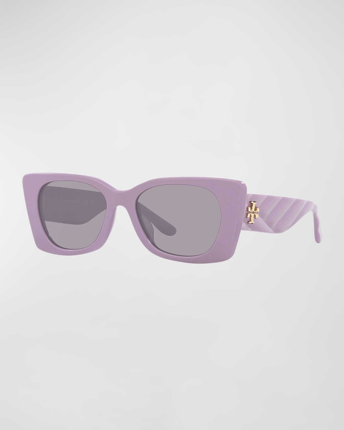Tory Burch Embossed T-monogram Acetate Butterfly Sunglasses In Lavandar