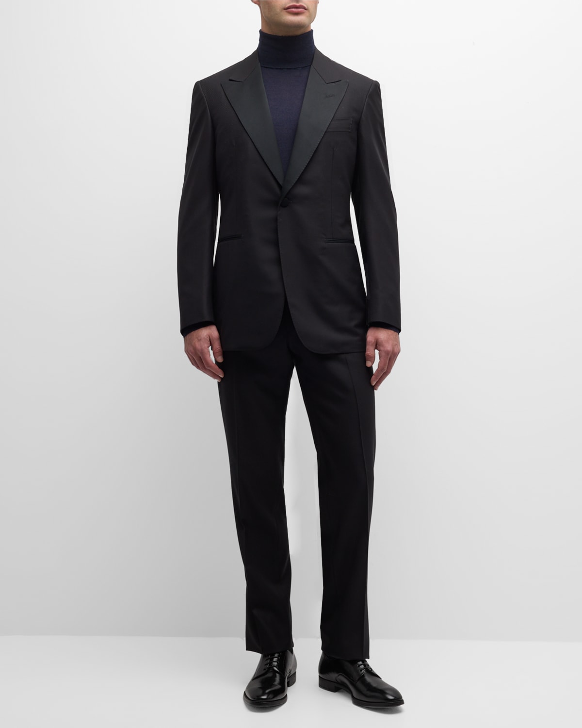 Stefano Ricci Men's Textured Wool One-button Tuxedo In Black