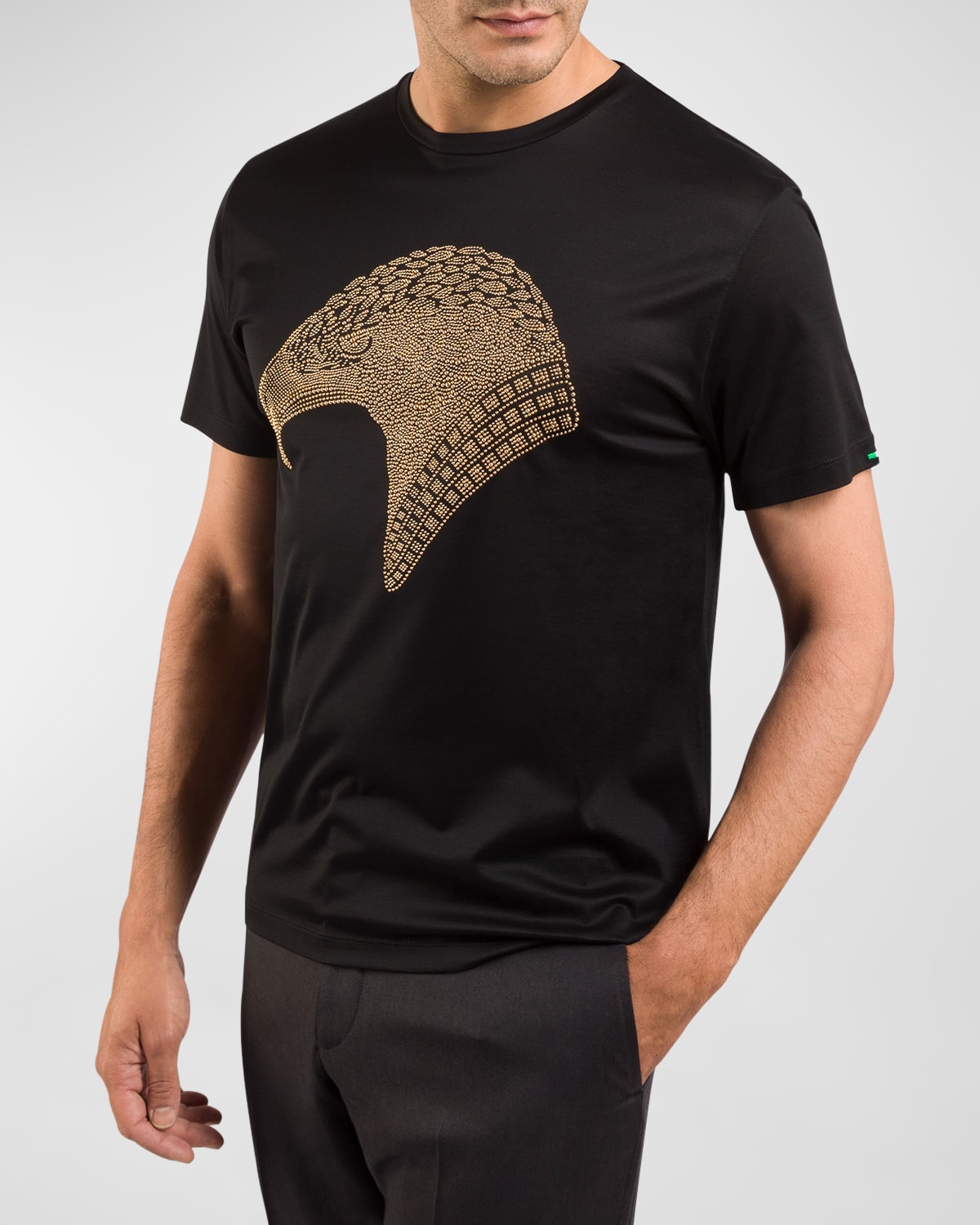 Stefano Ricci Men's Eagle Crewneck T-shirt In Black