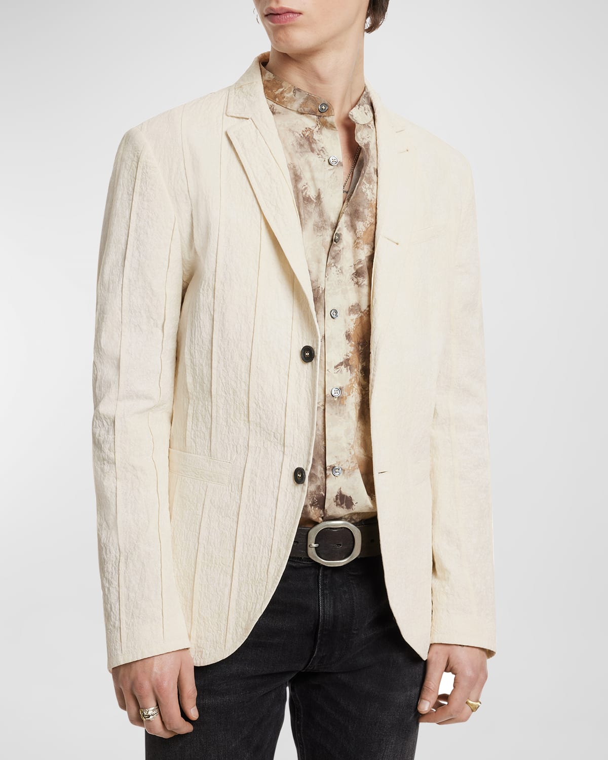 Shop John Varvatos Men's Pintuck Slim-fit Jacket In China White