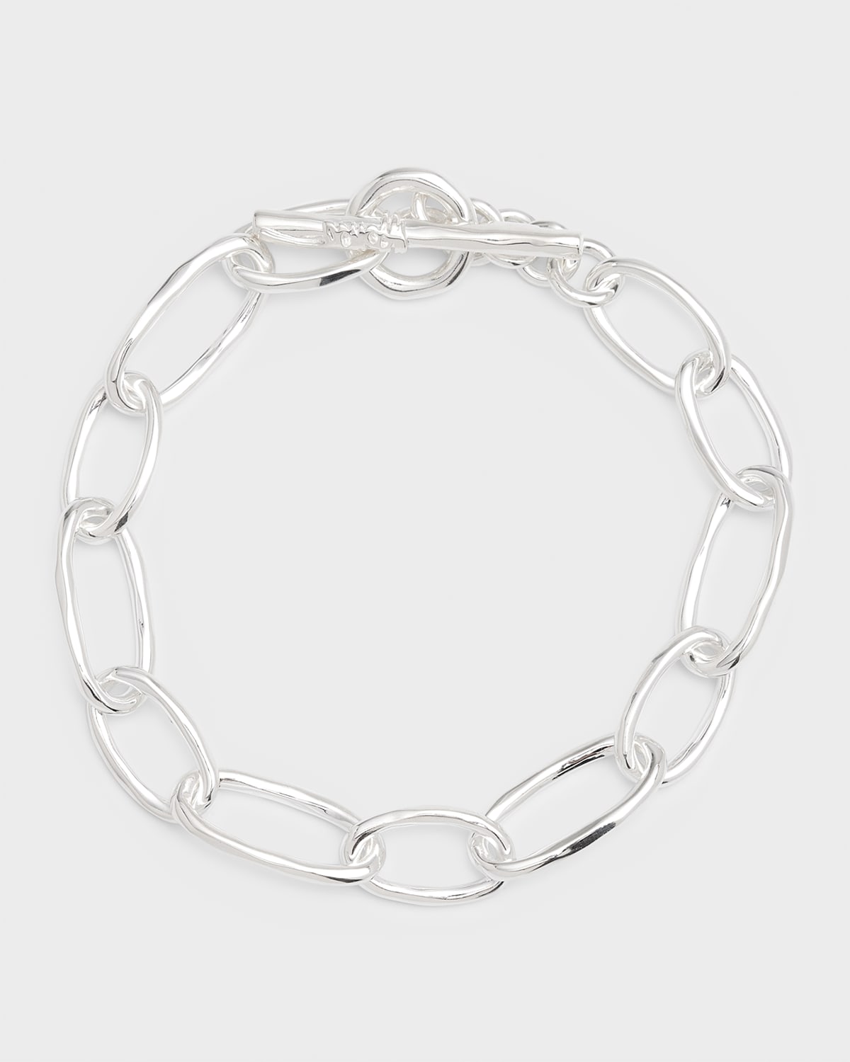 Ippolita Classico Faceted Oval Link Bracelet In Silver