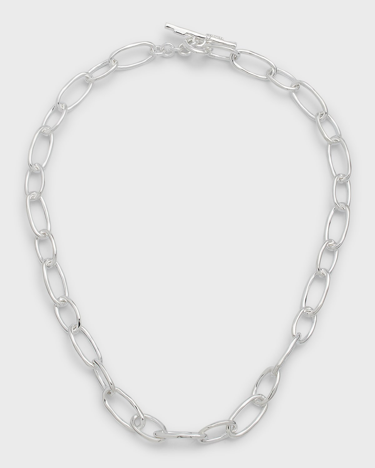 Ippolita Classico Faceted Oval Link Necklace In Silver