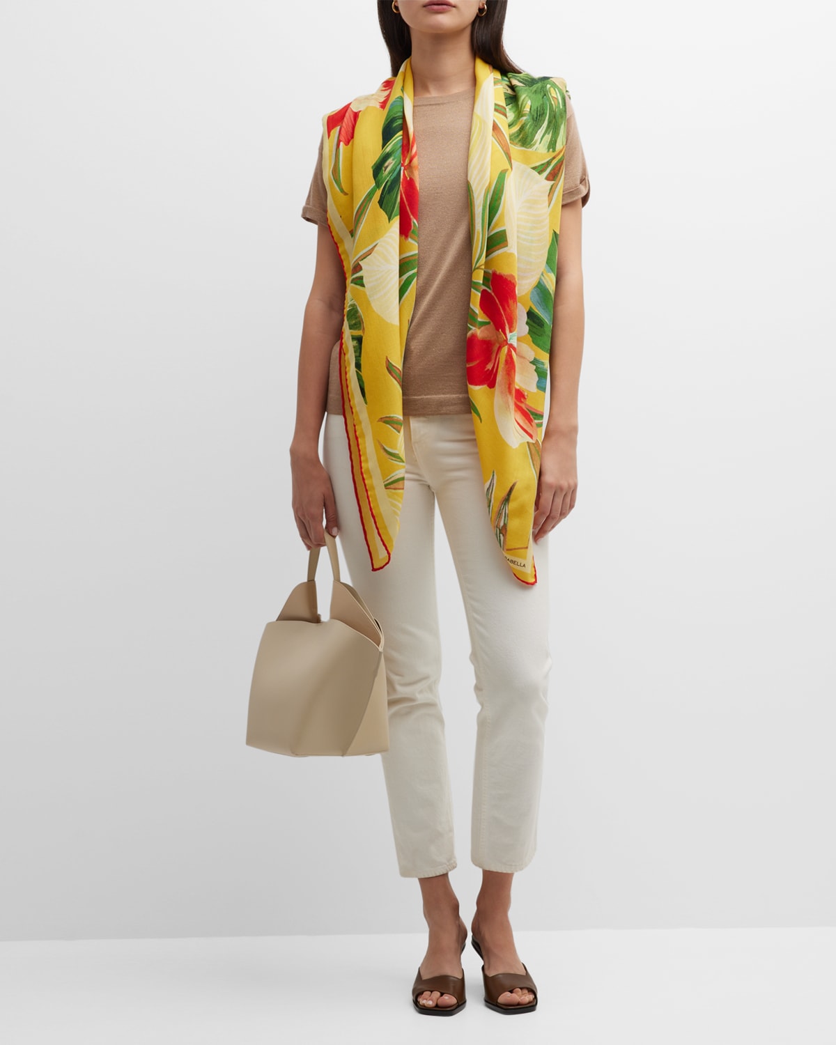 Tropical Cashmere-Blend Scarf