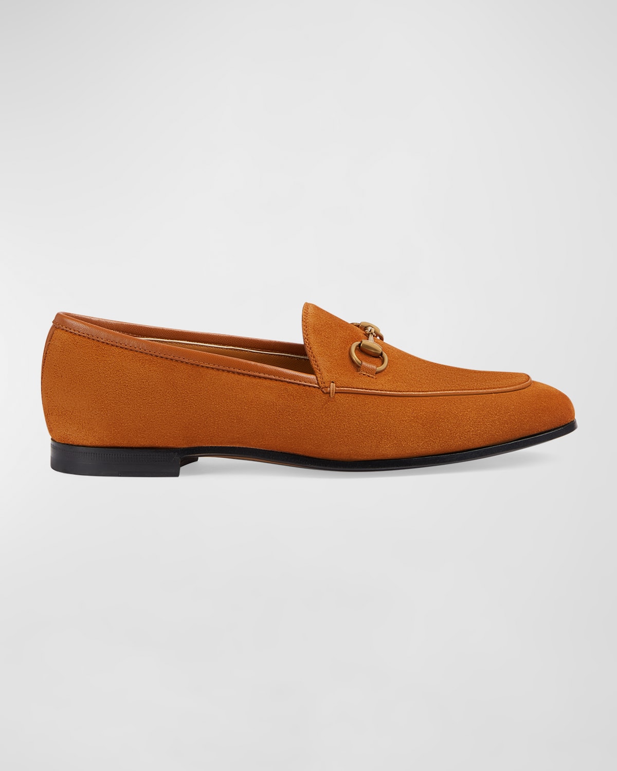 Shop Gucci Jordaan Suede Loafers In Giallo Oro