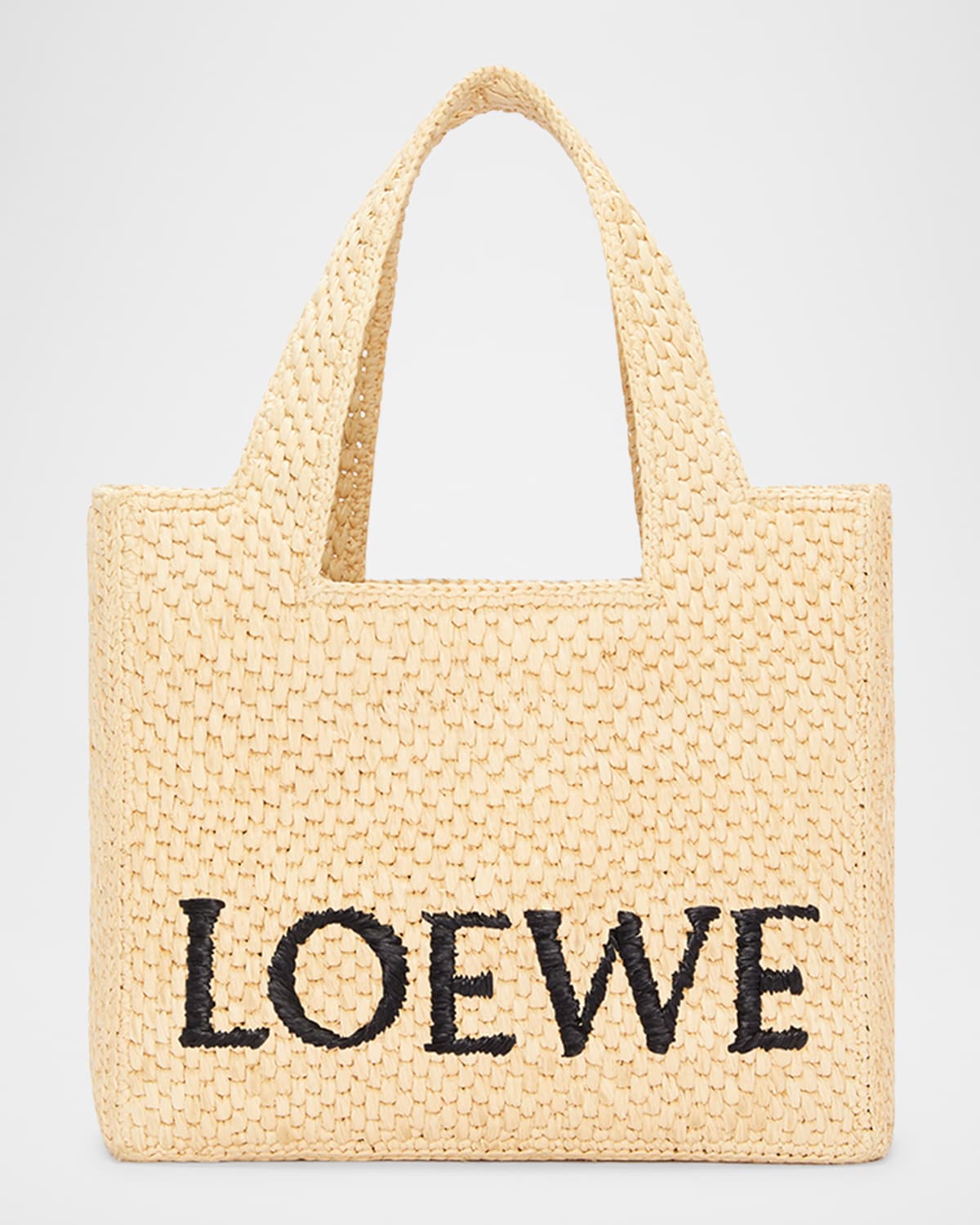 Small LOEWE Font Tote in raffia