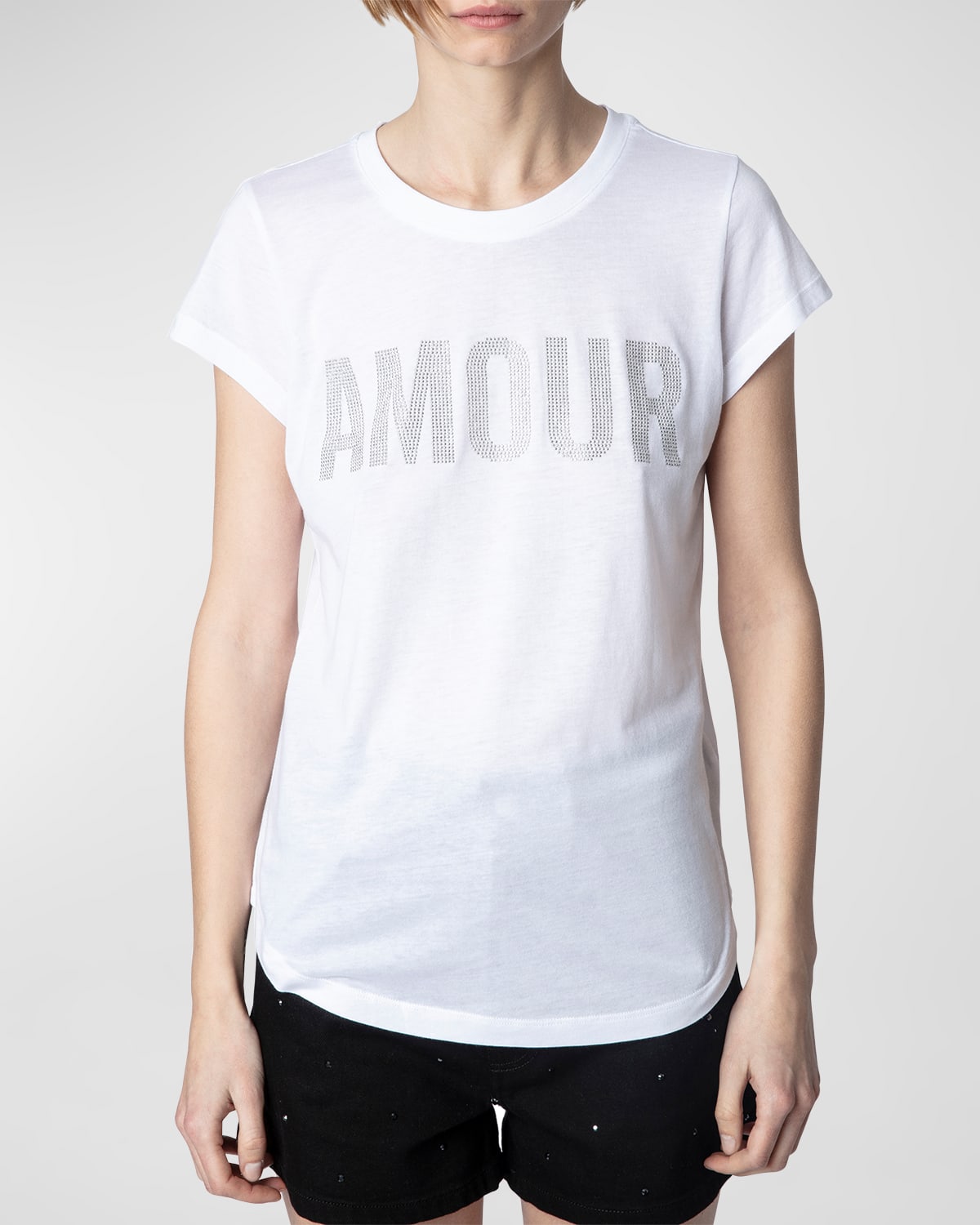 Shop Zadig & Voltaire Woop Amour Strass T-shirt In Blanc