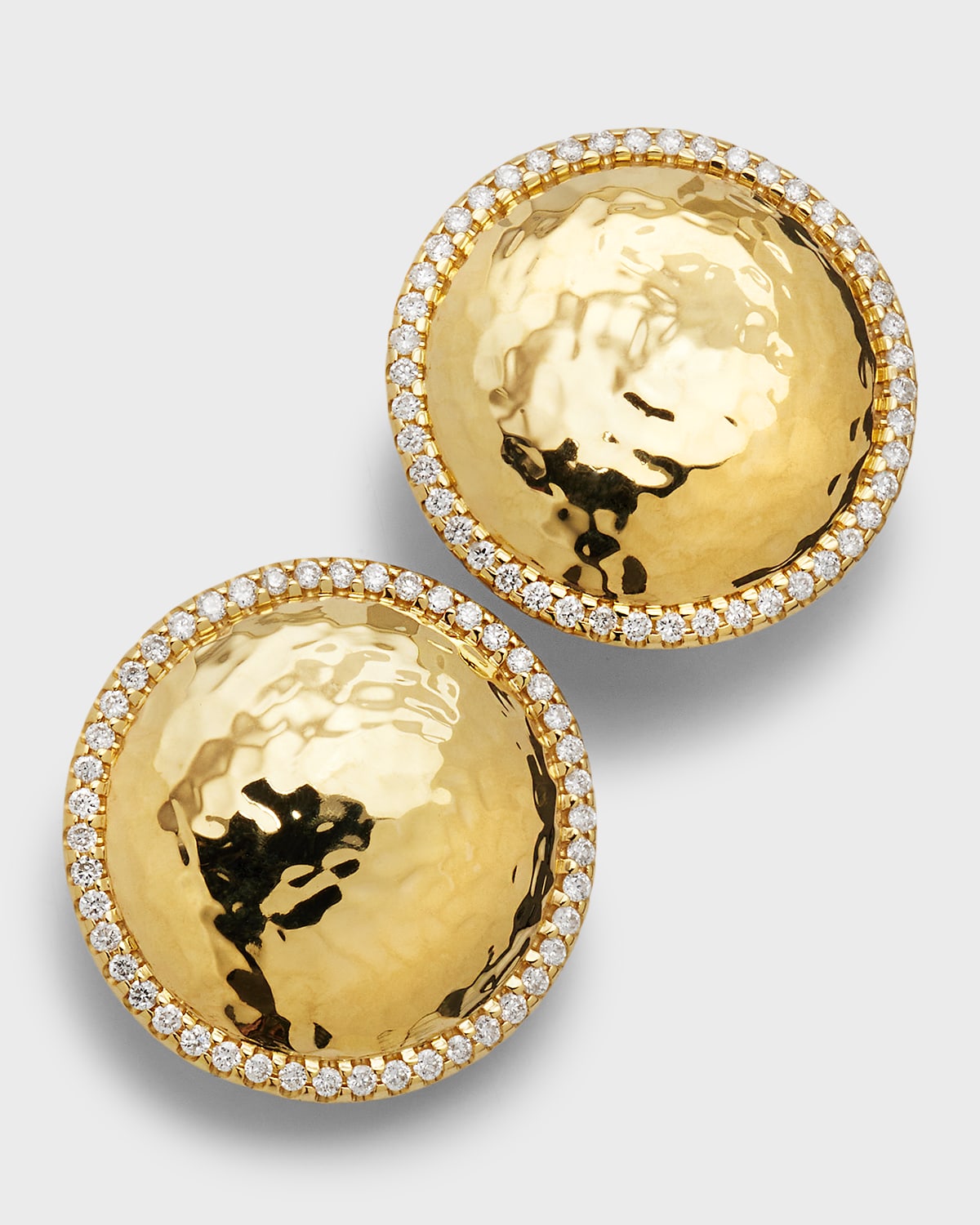 Ippolita 18k Stardust Goddess Hammered Dome Convertible Stud Earrings In Gold